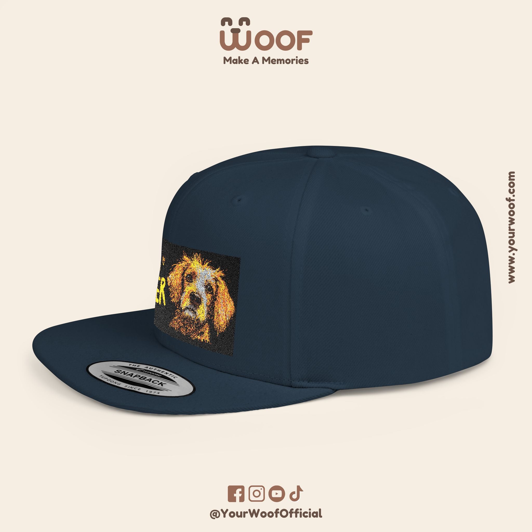Dog Lover Flat Bill Snapback Hat, Casual Cap for Pet Owners, Dog Gift, Adjustable Hat, Fashion Accessory for Animal Lovers