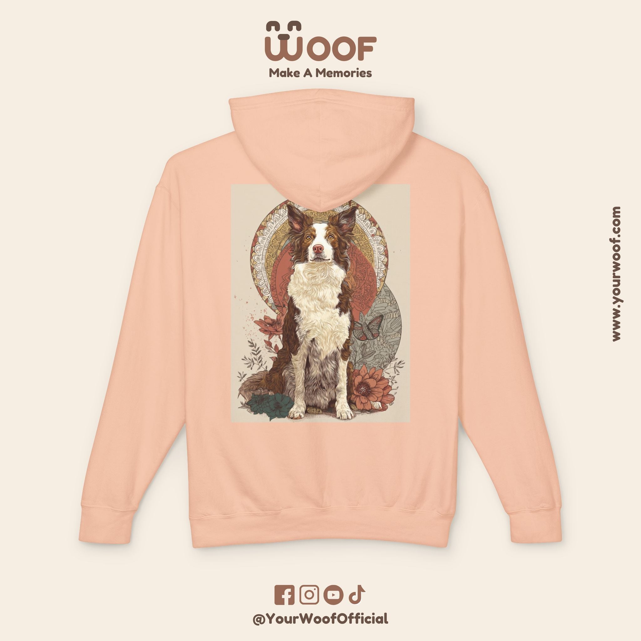 Vintage Dog Art Unisex Lightweight Hooded Sweatshirt - Pet Lover Gift, Nature-Inspired Apparel, Cozy Spring Layer, Dog-Themed Fashion