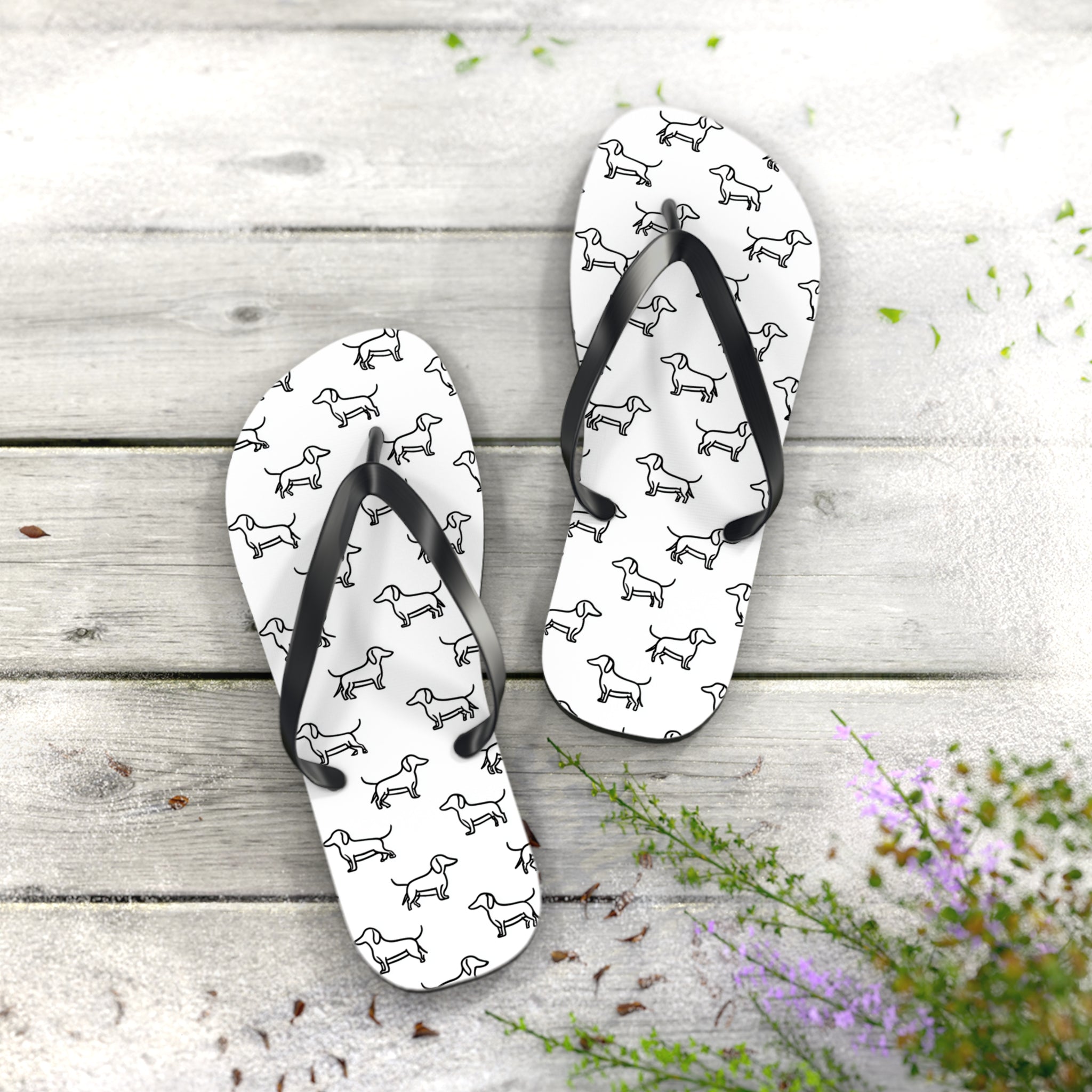 Dachshund Flip Flops, Cute Summer Sandals, Pet Lover Beachwear, Dog-Themed Footwear, Gift for Dog Owners, Casual Outdoor Slides