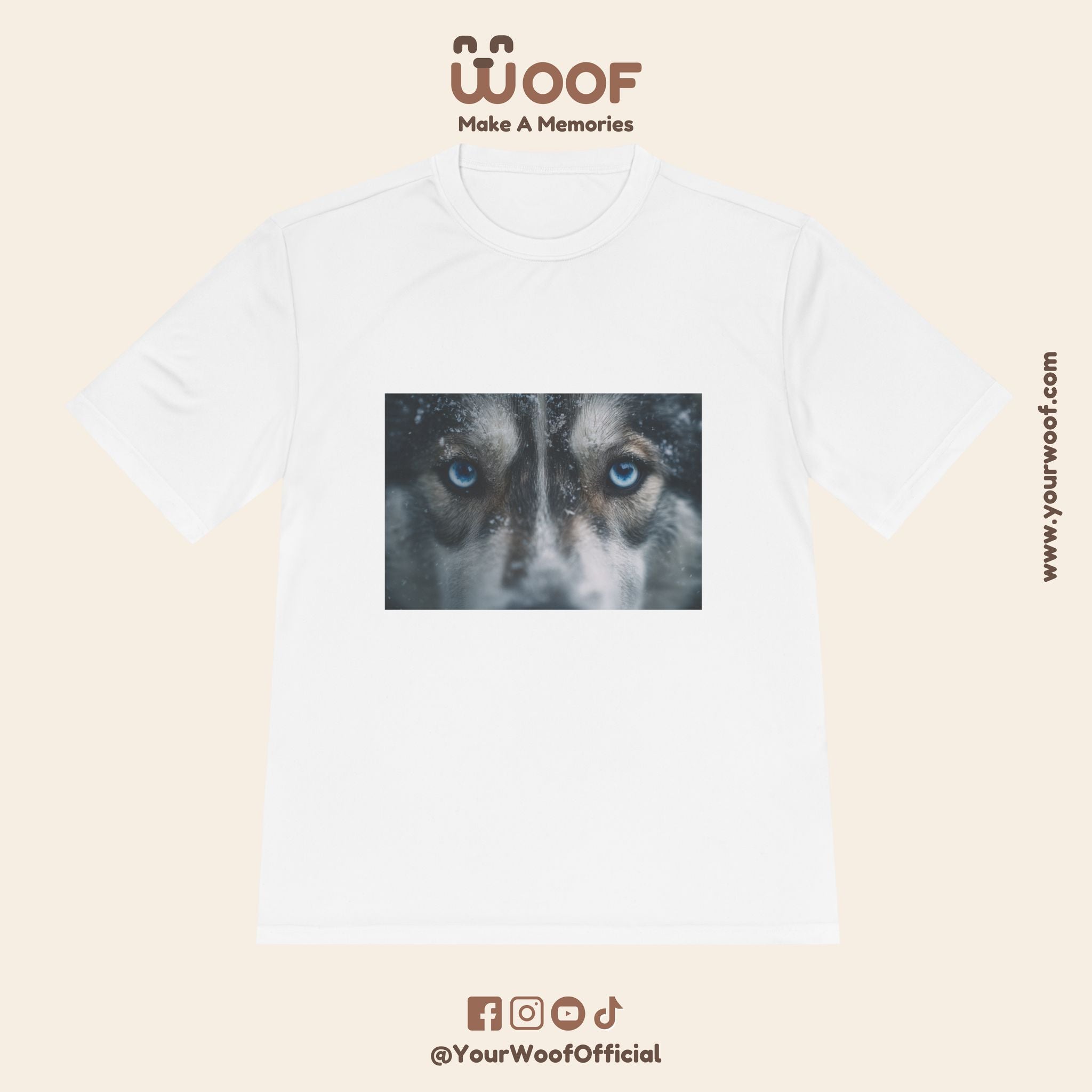 Woof Unisex Moisture Wicking Tee - Dog Lover's Apparel, Perfect for Outdoor Adventures, Pet Days, Gifts for Dog Owners, Cool Summer Wear