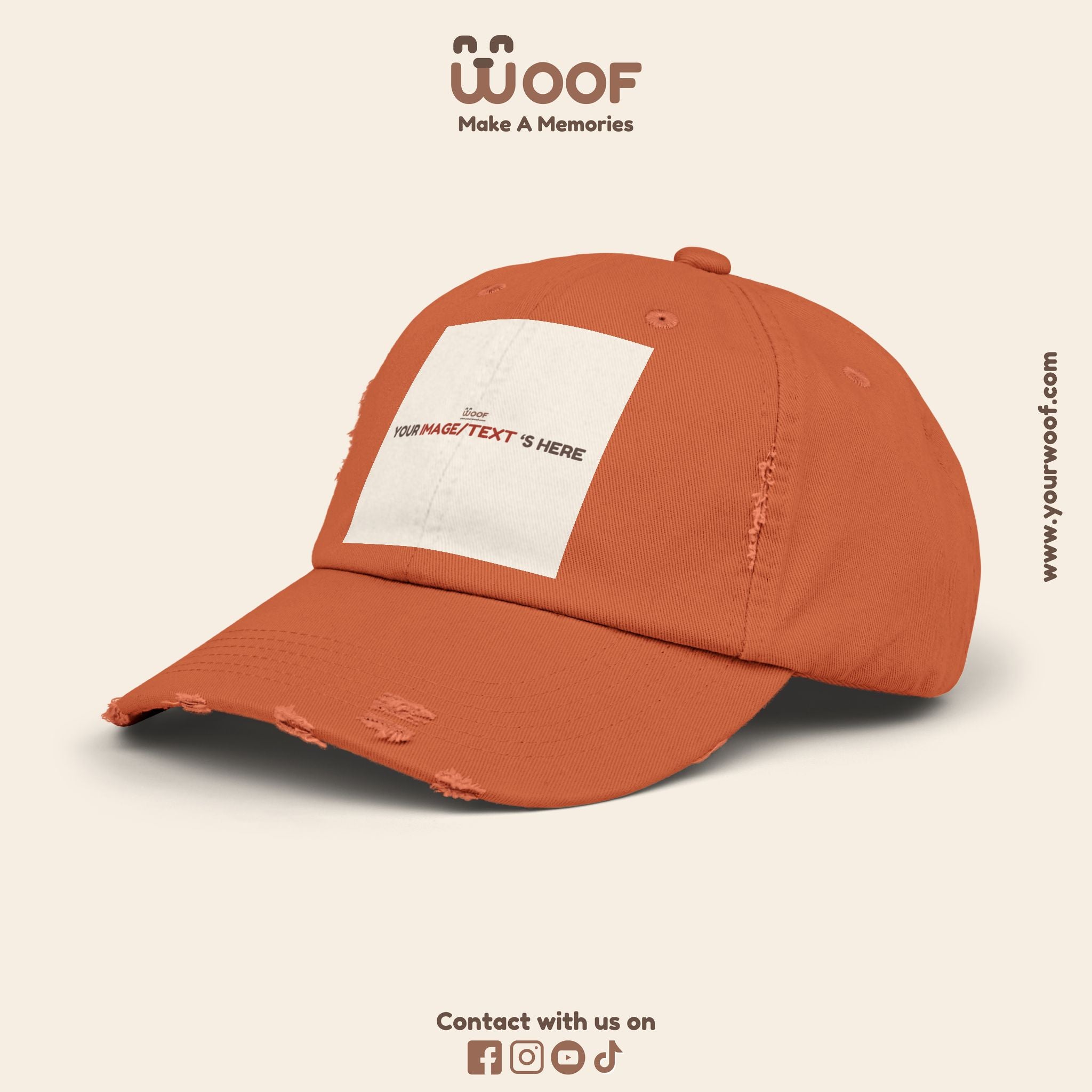 Playful Distressed Cap - Perfect Gift for Dog Lovers, Casual Wear, Outdoor Adventures, Pet Themed Accessories, Birthday Gift