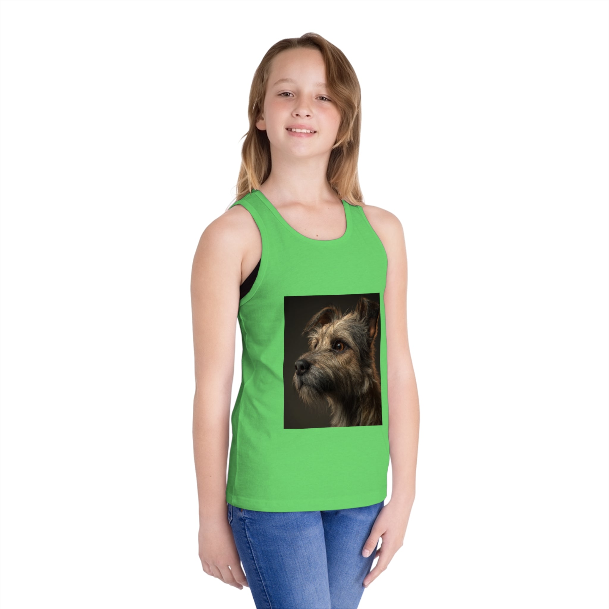 Dog Portrait Kid's Jersey Tank Top - Perfect Gift for Pet Lovers, Summer Wear, Dog Lovers Gift, Kid's Casual Wear, Birthday Gifts