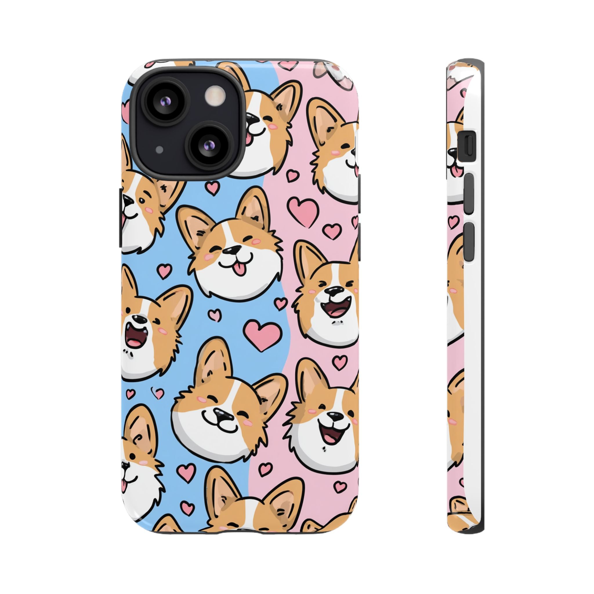 Cute Corgi Phone Case – Fun & Playful Protection with Love Hearts