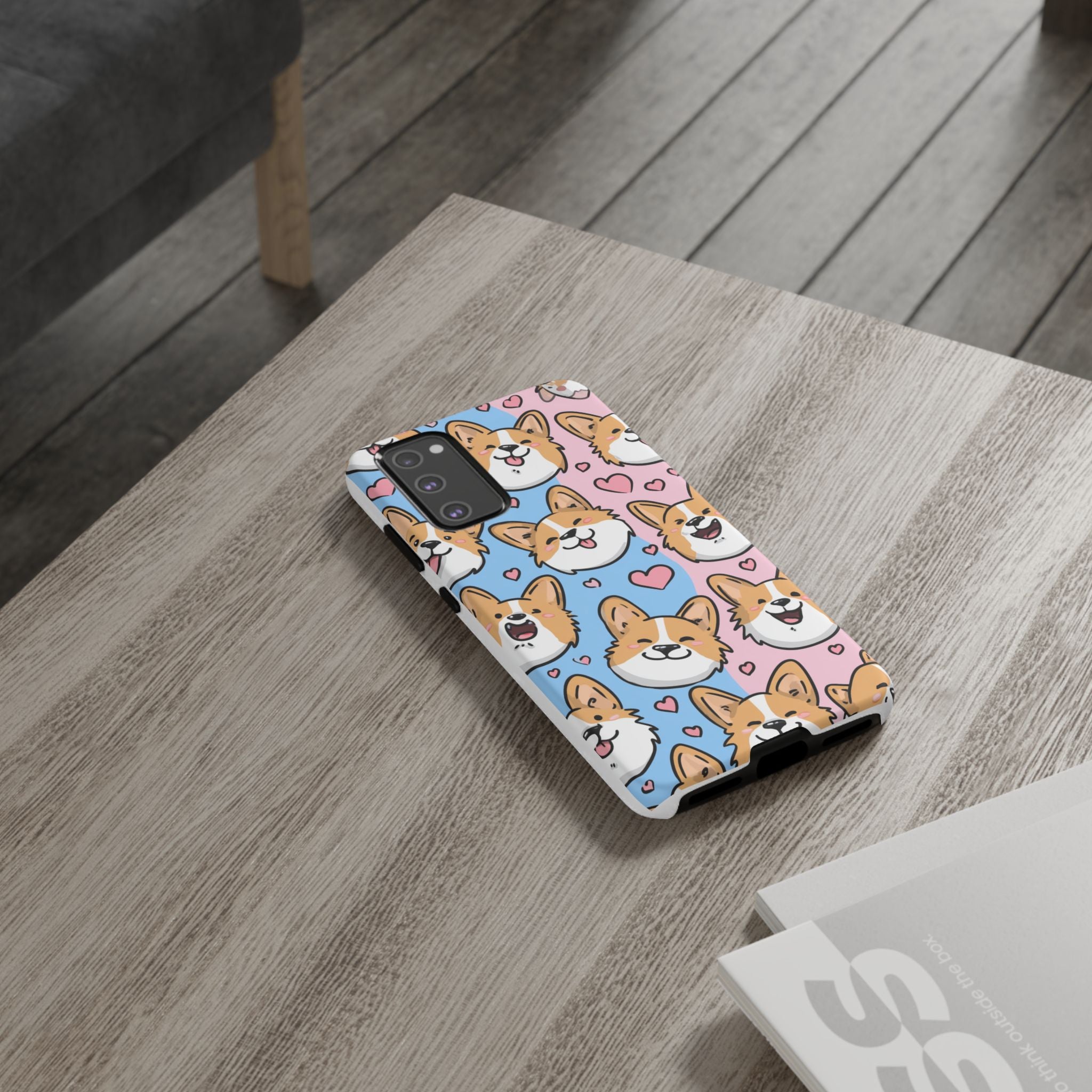 Cute Corgi Phone Case – Fun & Playful Protection with Love Hearts