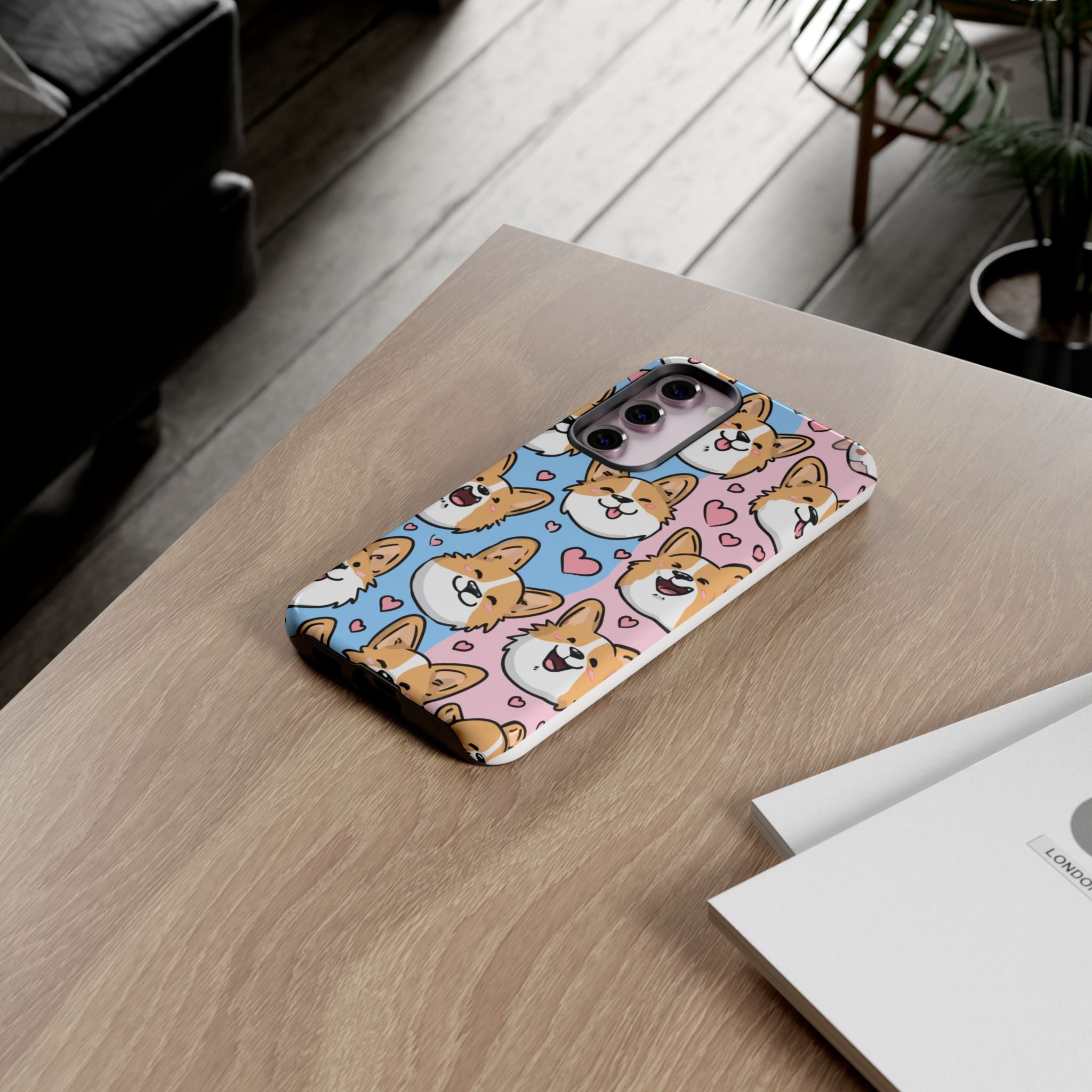 Cute Corgi Phone Case – Fun & Playful Protection with Love Hearts