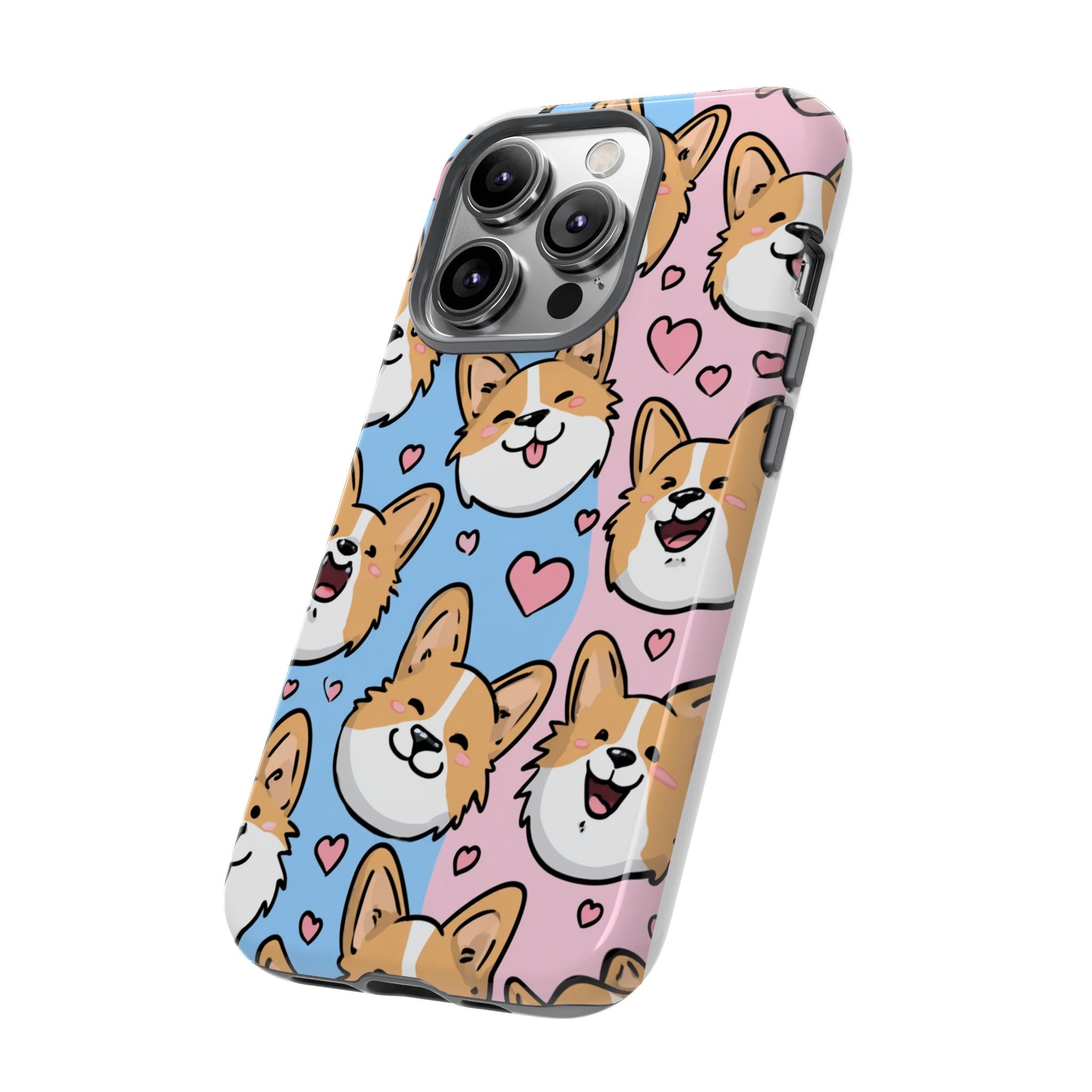 Cute Corgi Phone Case – Fun & Playful Protection with Love Hearts