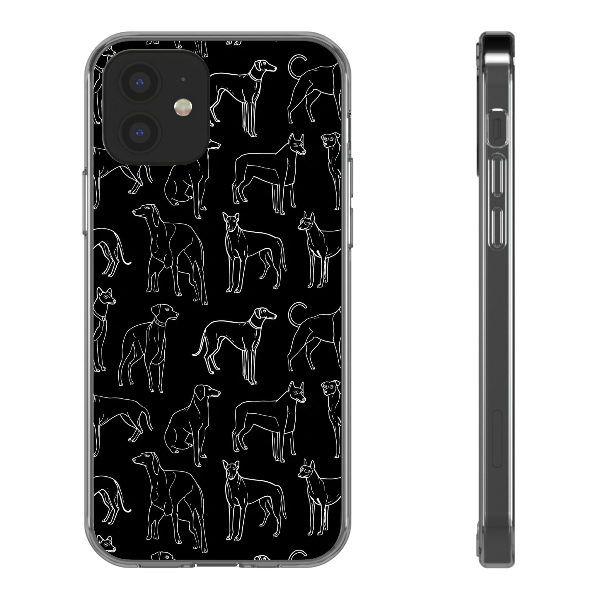 Stylish Dog Print Clear Phone Case, Pet Lover Gift, Customizable Clear Cases, Dog Owner Accessories, Cute Phone Covers