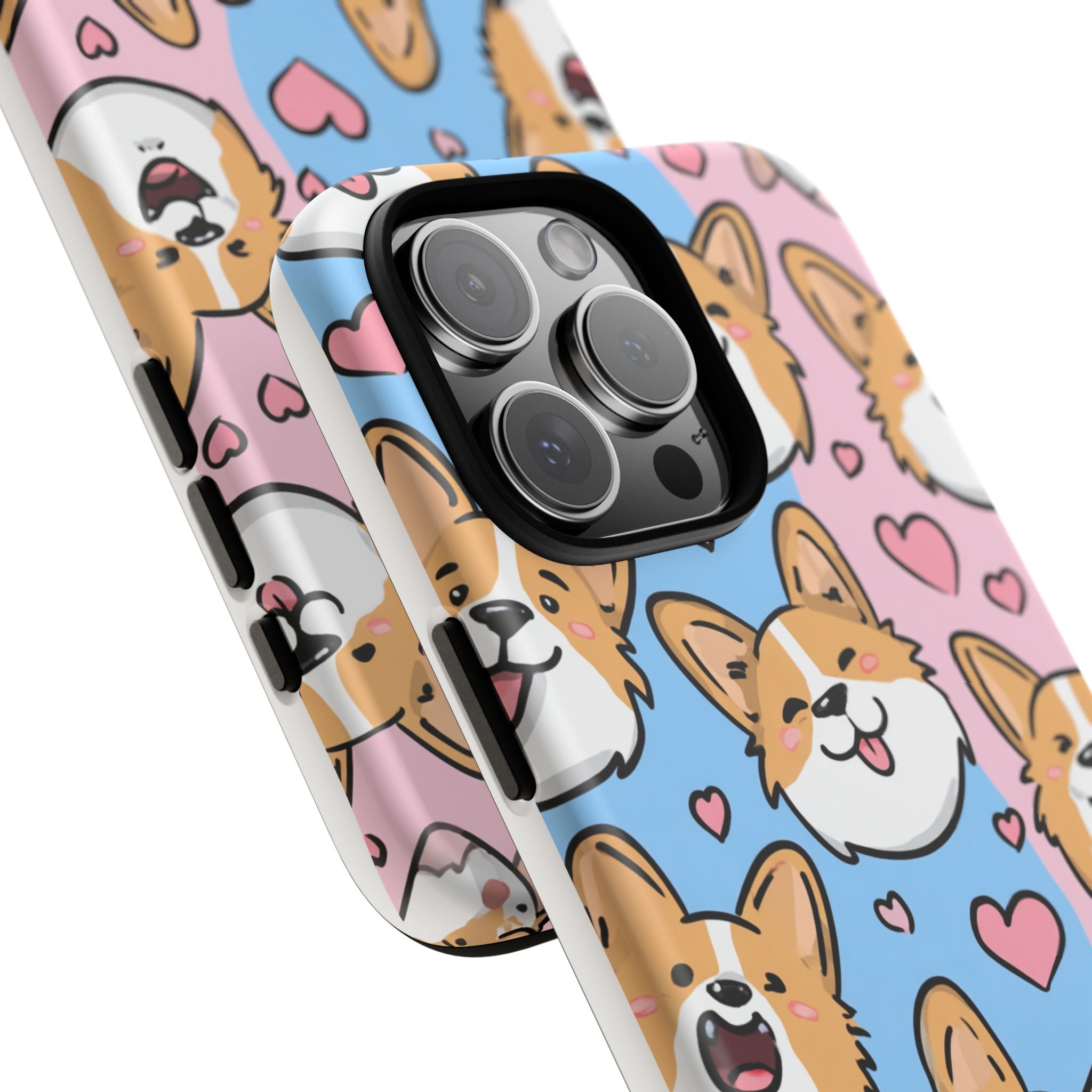 Cute Corgi Phone Case – Fun & Playful Protection with Love Hearts