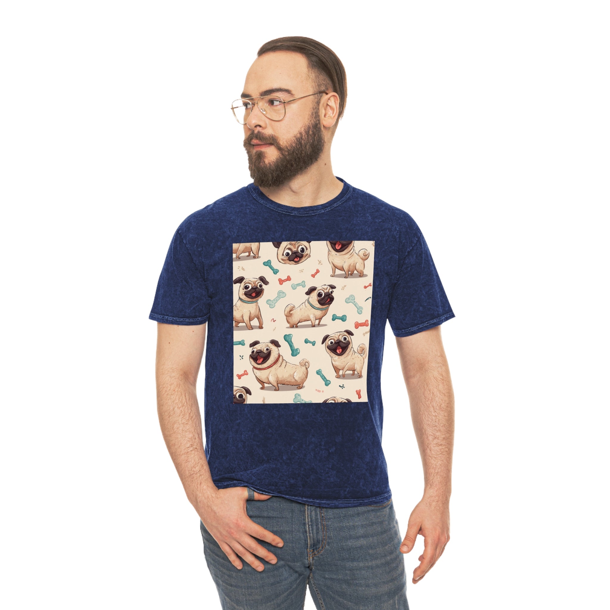 Cute Pug Graphic Tee for Dog Lovers, Casual Summer Shirt, Gift for Pet Owners, Unisex Vintage Style, Animal Print T-Shirt