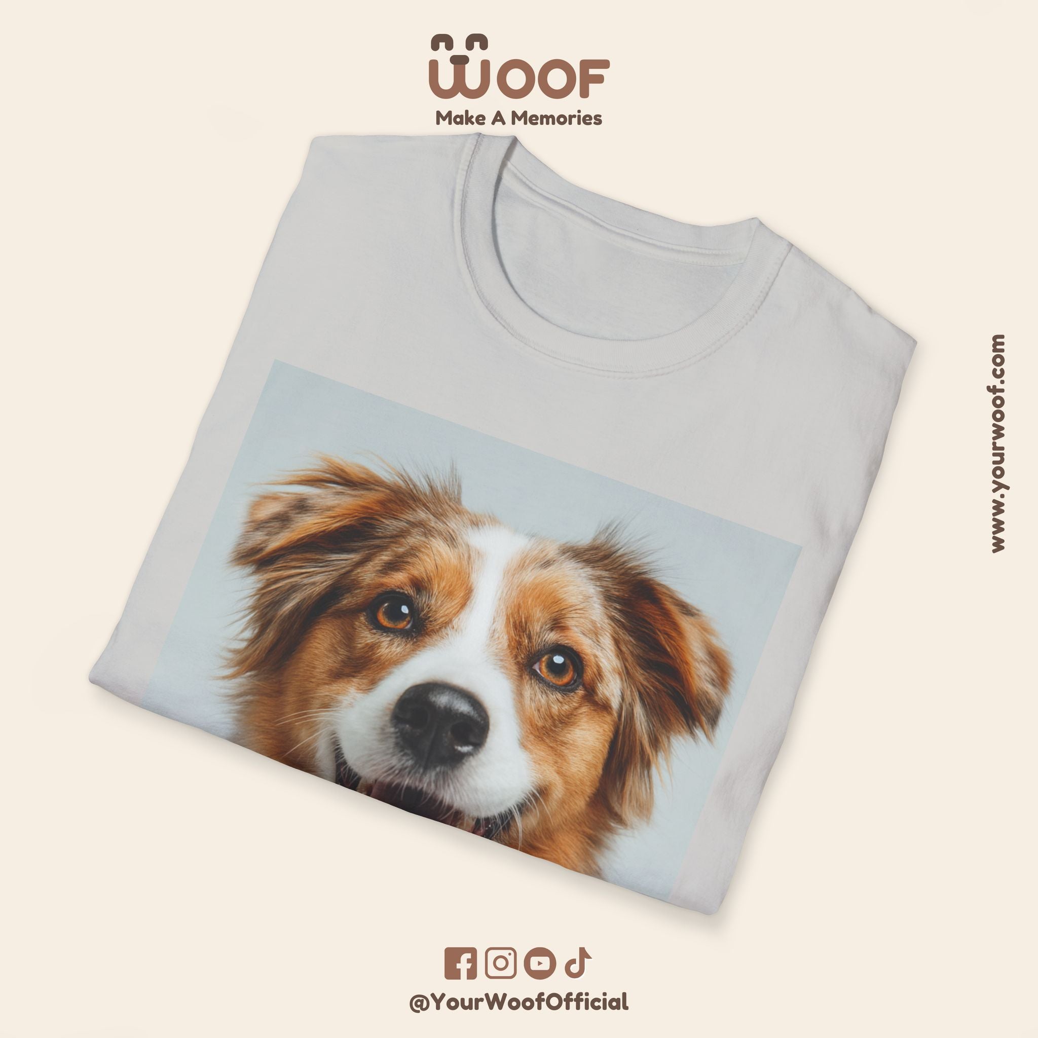 Joyful Dog Portrait Unisex Softstyle T-Shirt - Perfect for Pet Lovers!