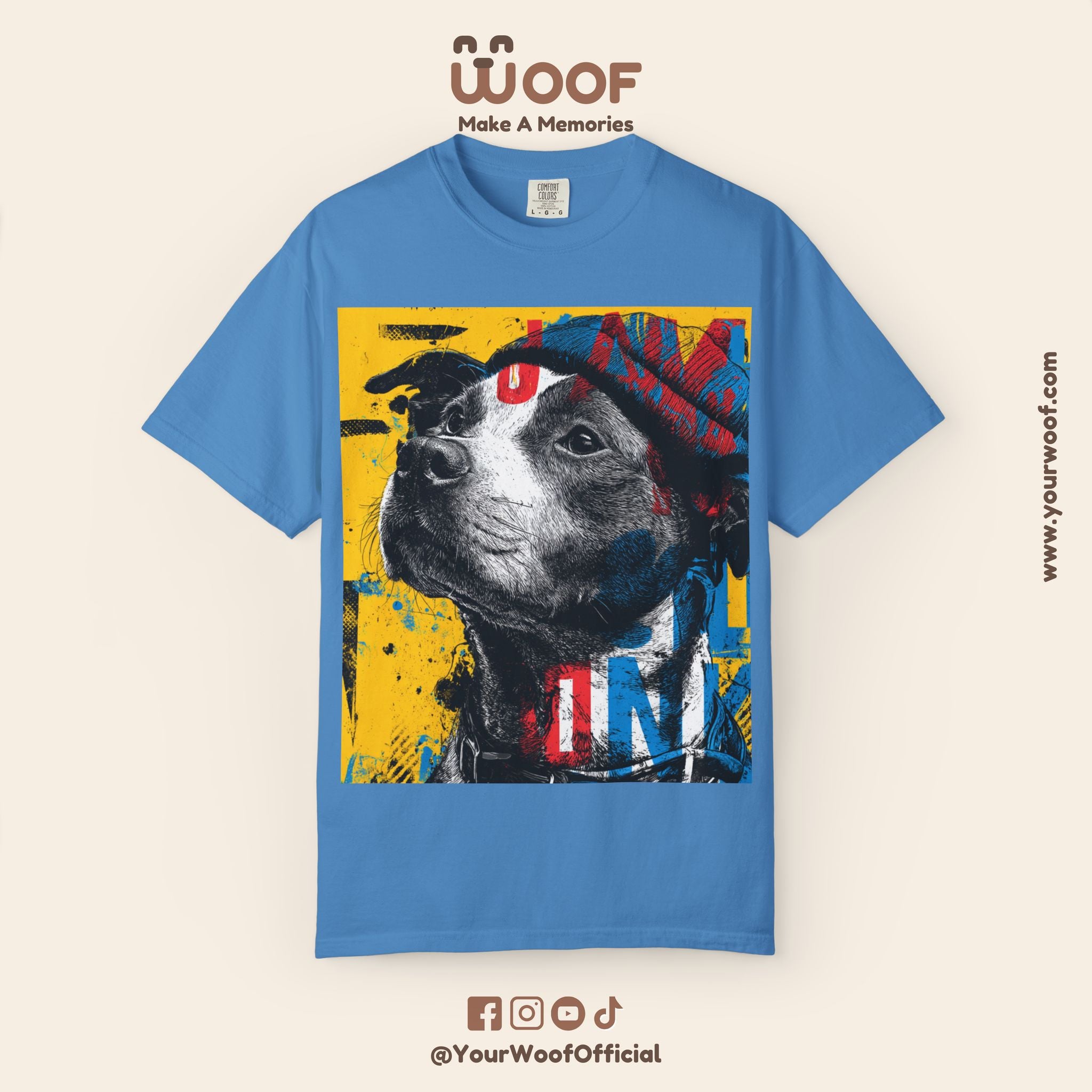 Vibrant Dog Art T-Shirt | Unisex Garment-Dyed Tee for Animal Lovers, Pet Enthusiasts, Gift for Dog Owners, Cute Pet Apparel, Summer Fashion
