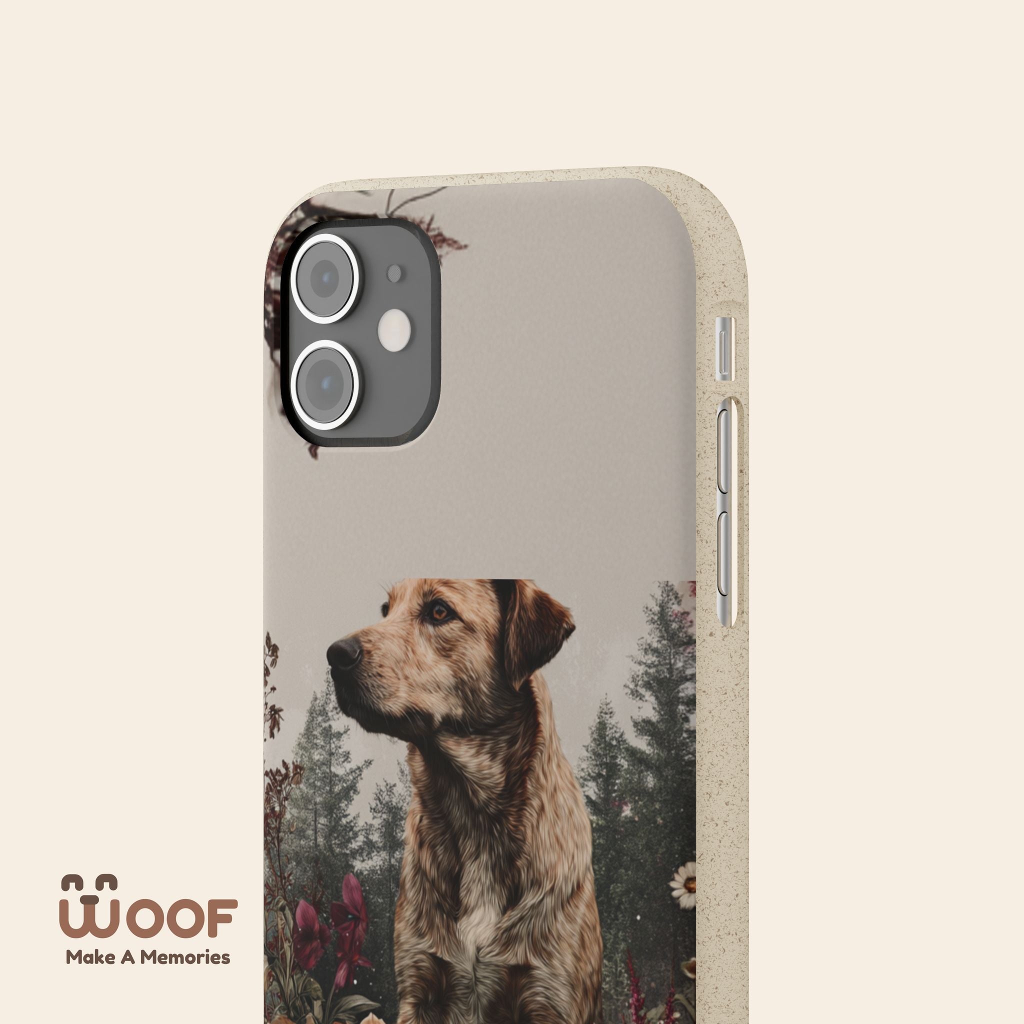 Eco-Friendly Dog Lover Biodegradable Phone Case - Floral Design