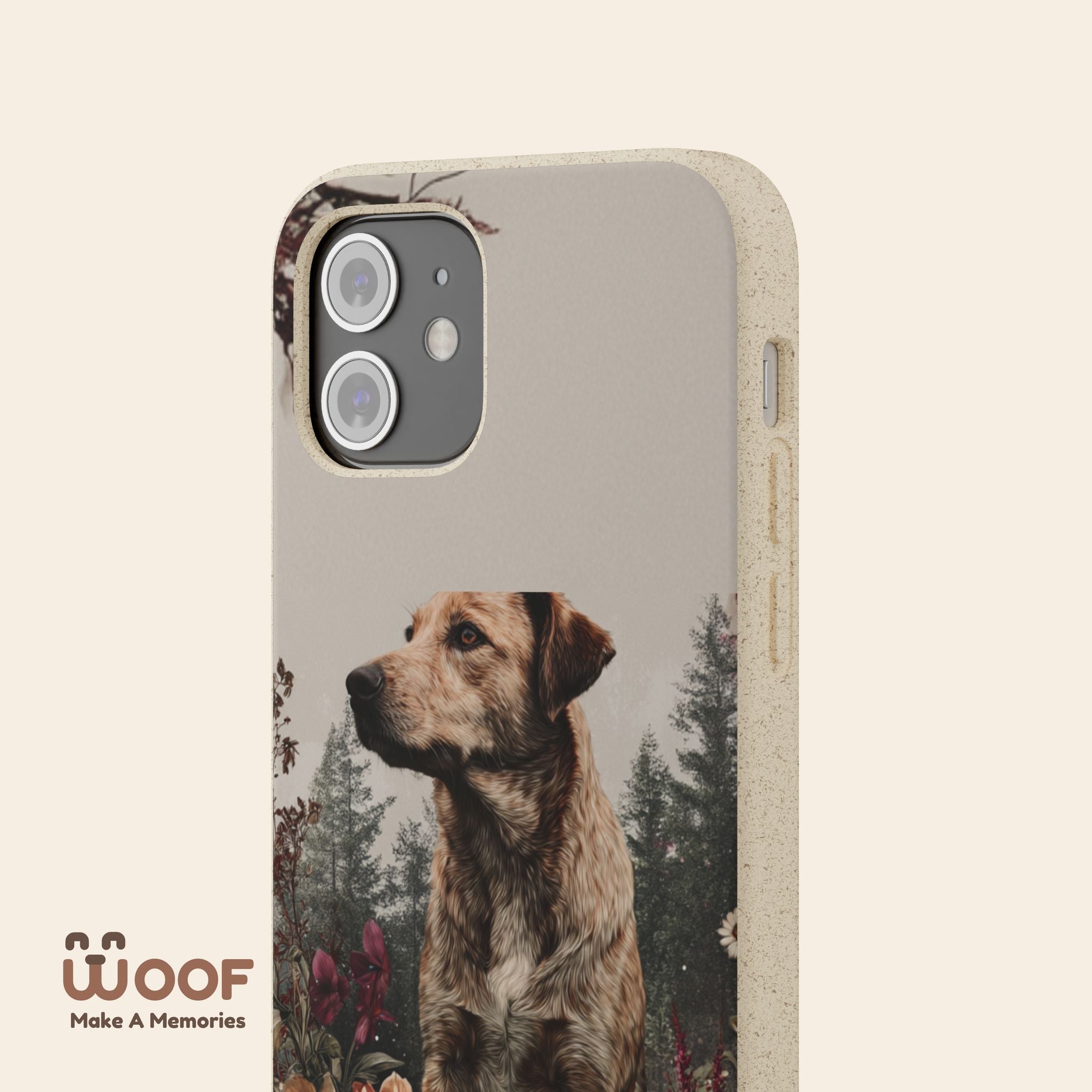 Eco-Friendly Dog Lover Biodegradable Phone Case - Floral Design