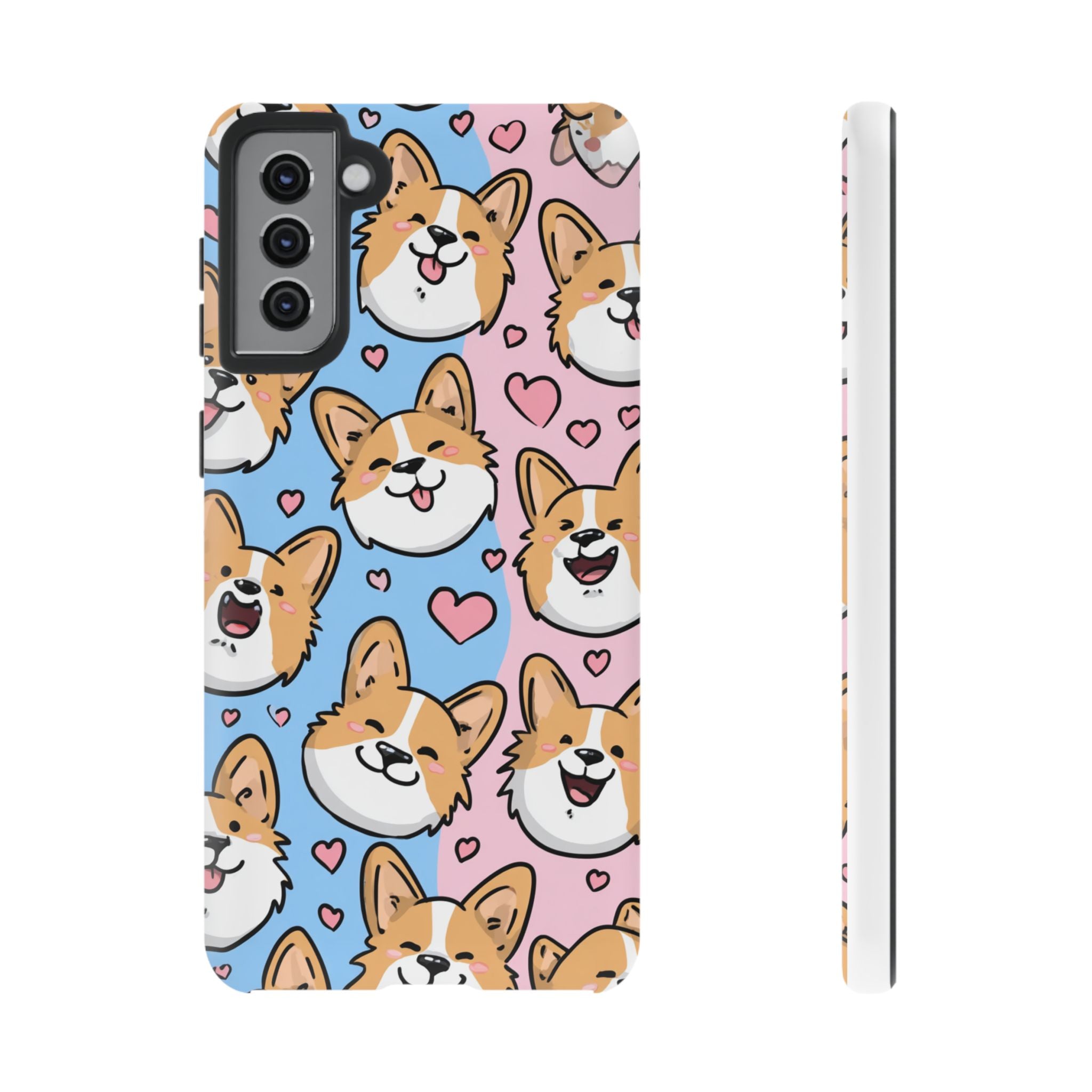 Cute Corgi Phone Case – Fun & Playful Protection with Love Hearts