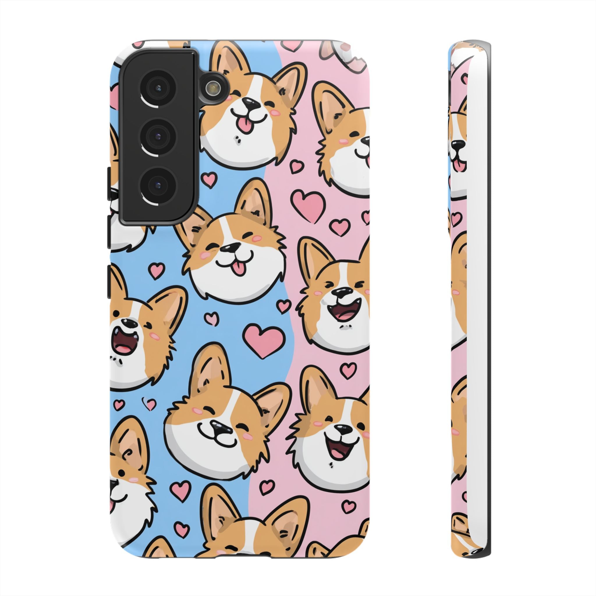 Cute Corgi Phone Case – Fun & Playful Protection with Love Hearts