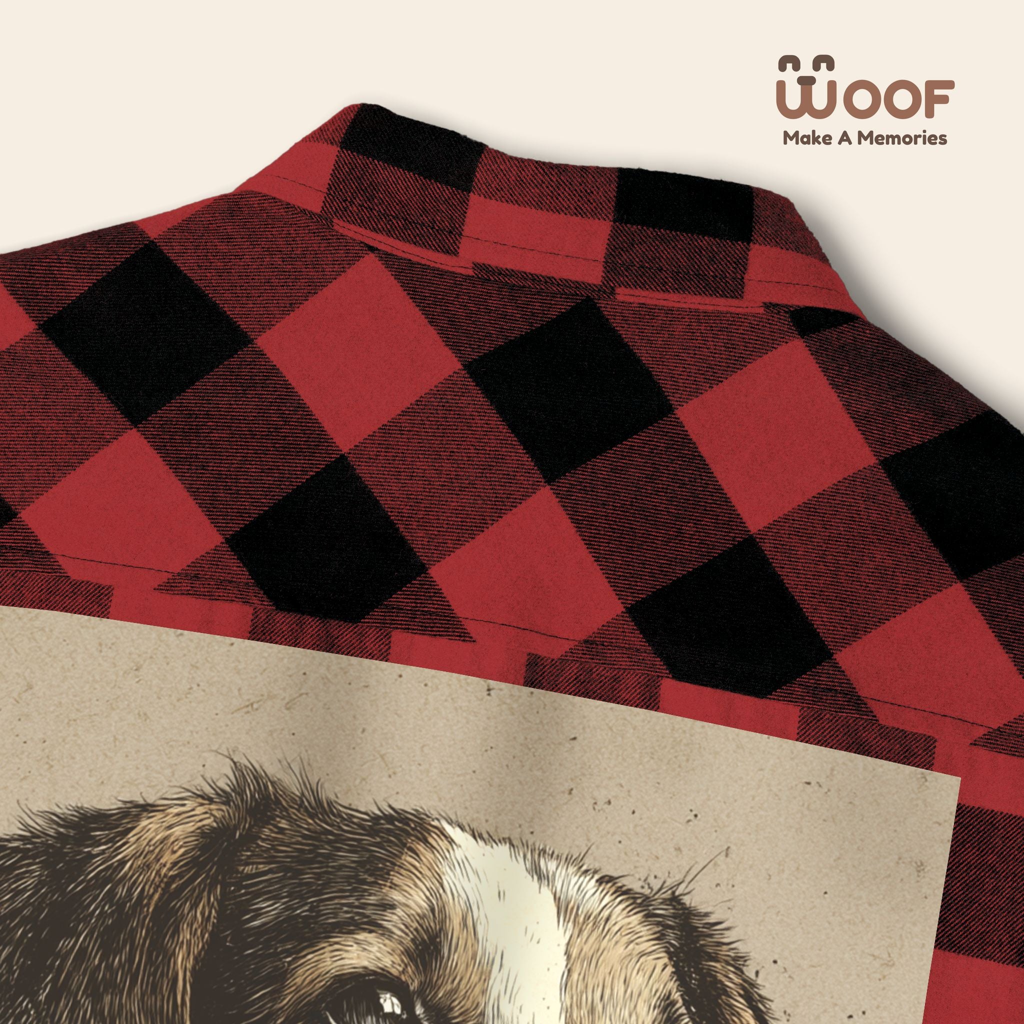 Woof Unisex Flannel Shirt, Dog Lover Apparel, Cozy Flannel, Pet Gift, Casual Wear, Outdoor Adventure, Fall Fashion