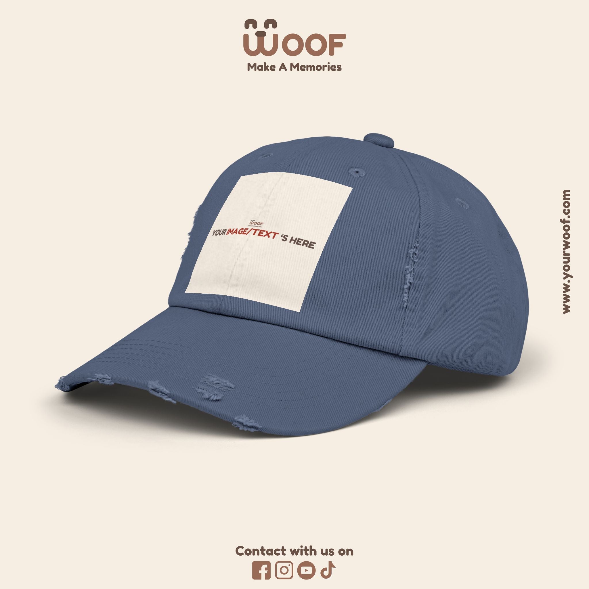 Playful Distressed Cap - Perfect Gift for Dog Lovers, Casual Wear, Outdoor Adventures, Pet Themed Accessories, Birthday Gift