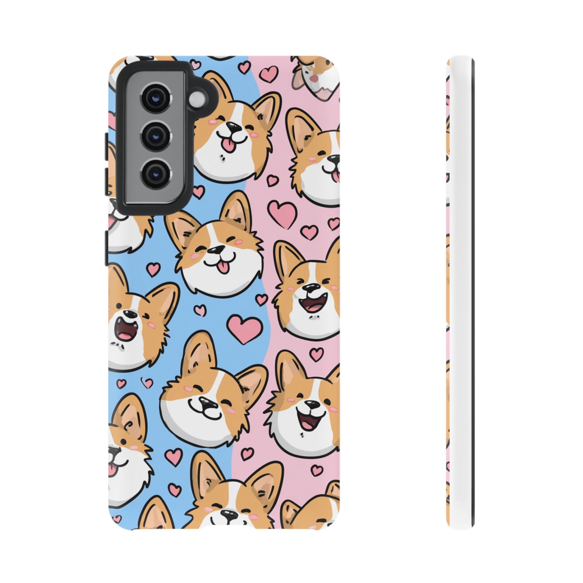 Cute Corgi Phone Case – Fun & Playful Protection with Love Hearts