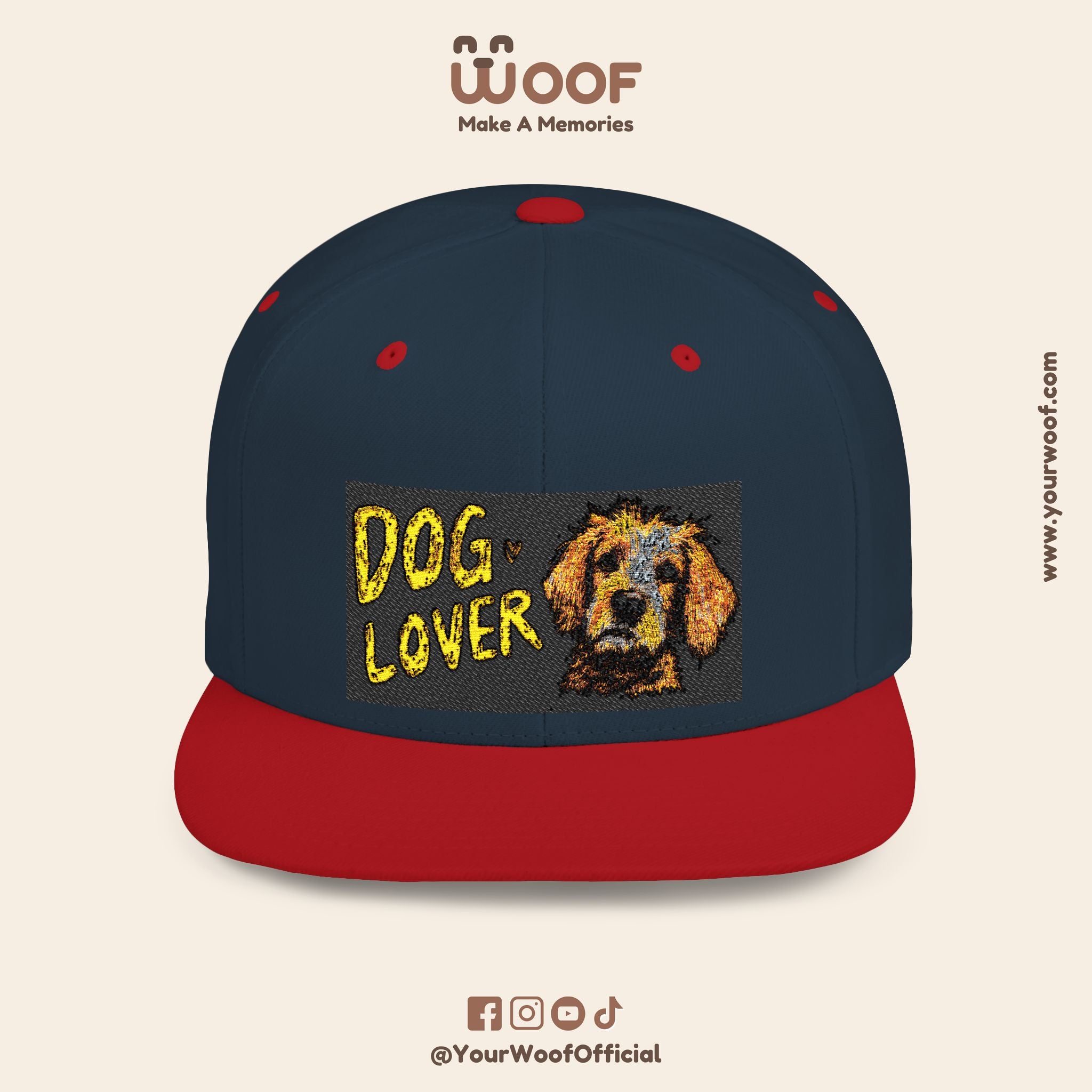 Dog Lover Flat Bill Snapback Hat, Casual Cap for Pet Owners, Dog Gift, Adjustable Hat, Fashion Accessory for Animal Lovers