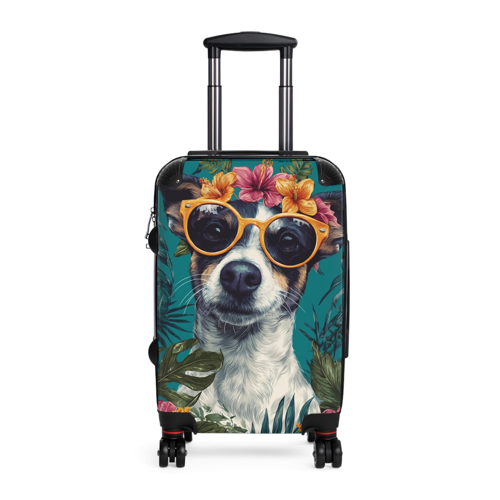 Tropical Dog Luggage Suitcase - Stylish Carry-On with Fun Pet Design
