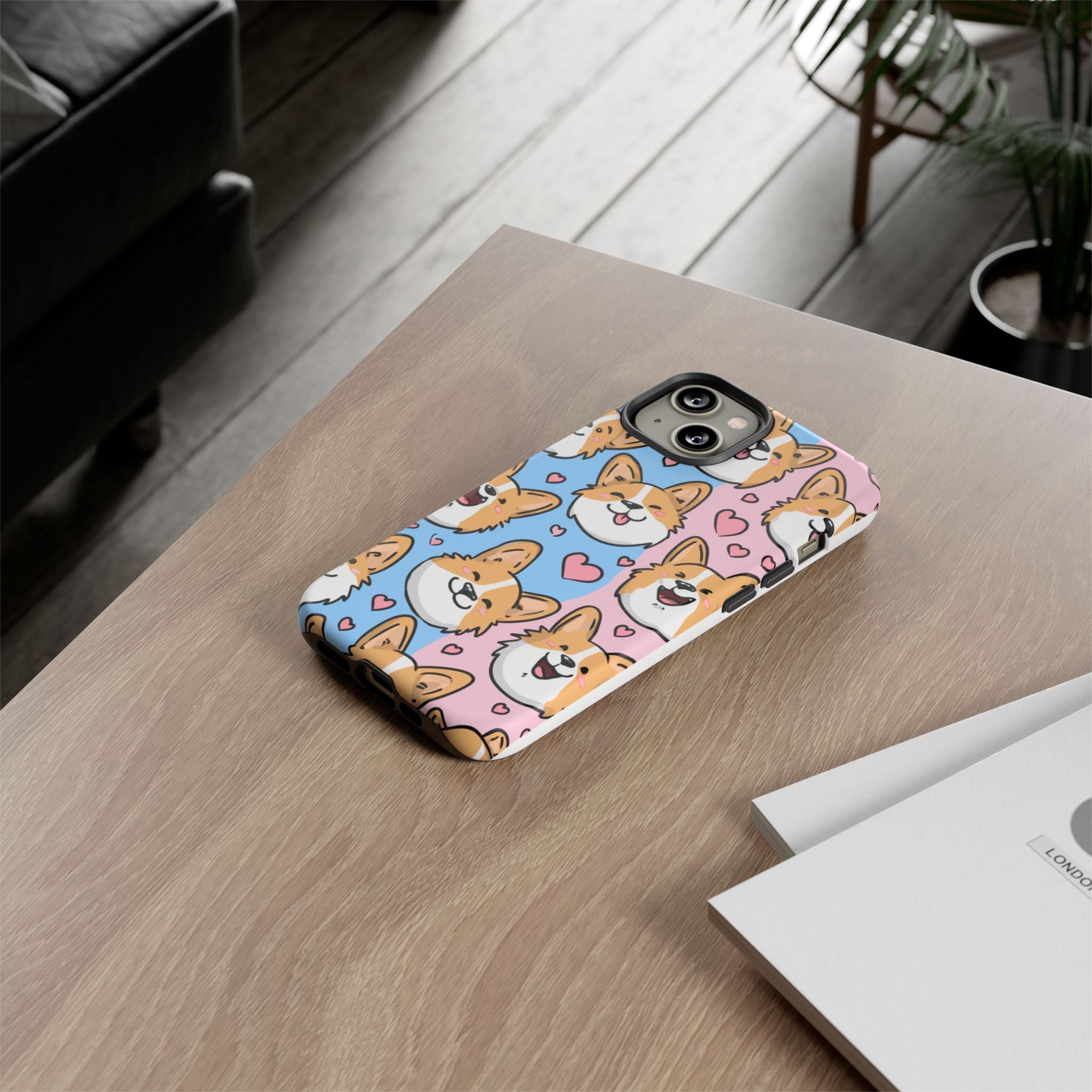 Cute Corgi Phone Case – Fun & Playful Protection with Love Hearts