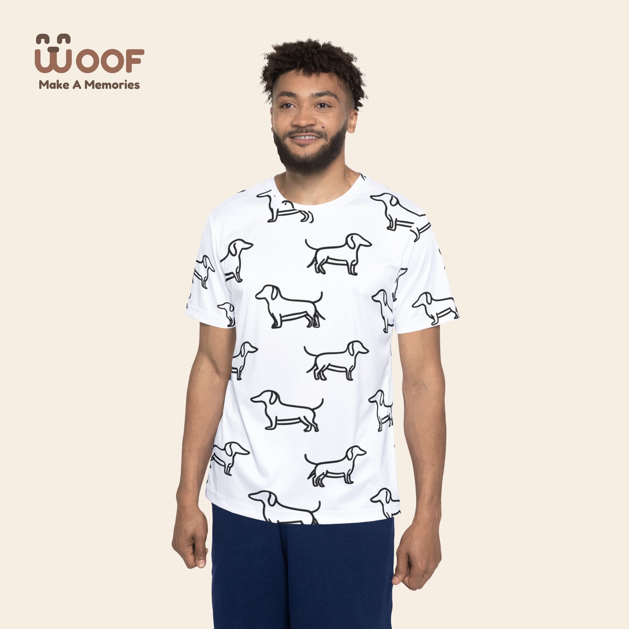 Dog Lover's Sports Jersey, Cute Dachshund Print Tee, Perfect Gift for Pet Owners, Casual Wear, Fun Pet-Themed Apparel