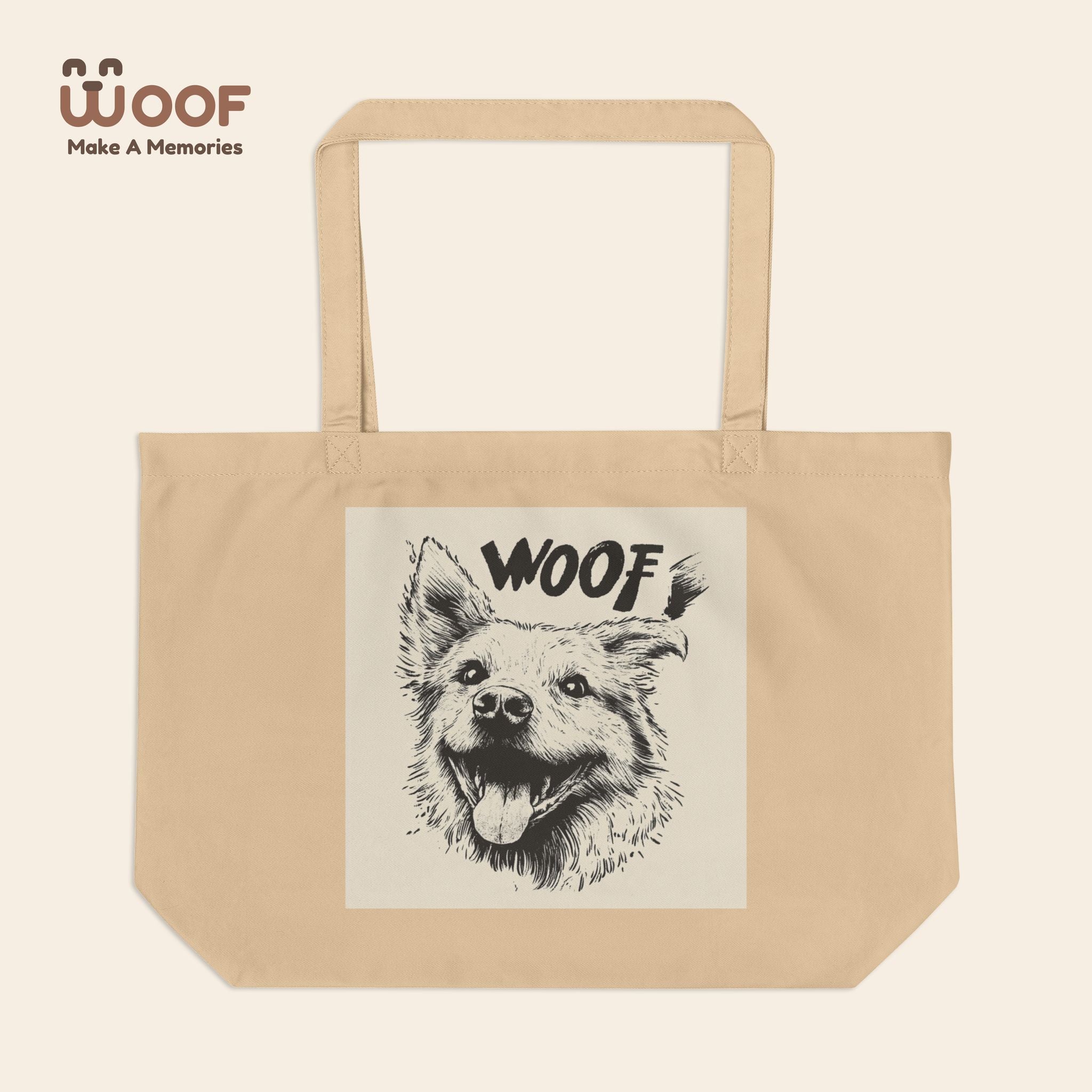 Eco-Friendly Dog Lover Tote, WOOF Canvas Bag, Reusable Shopping Tote, Pet Lover Gift, Animal Advocacy Bag, Sustainable Style Bag