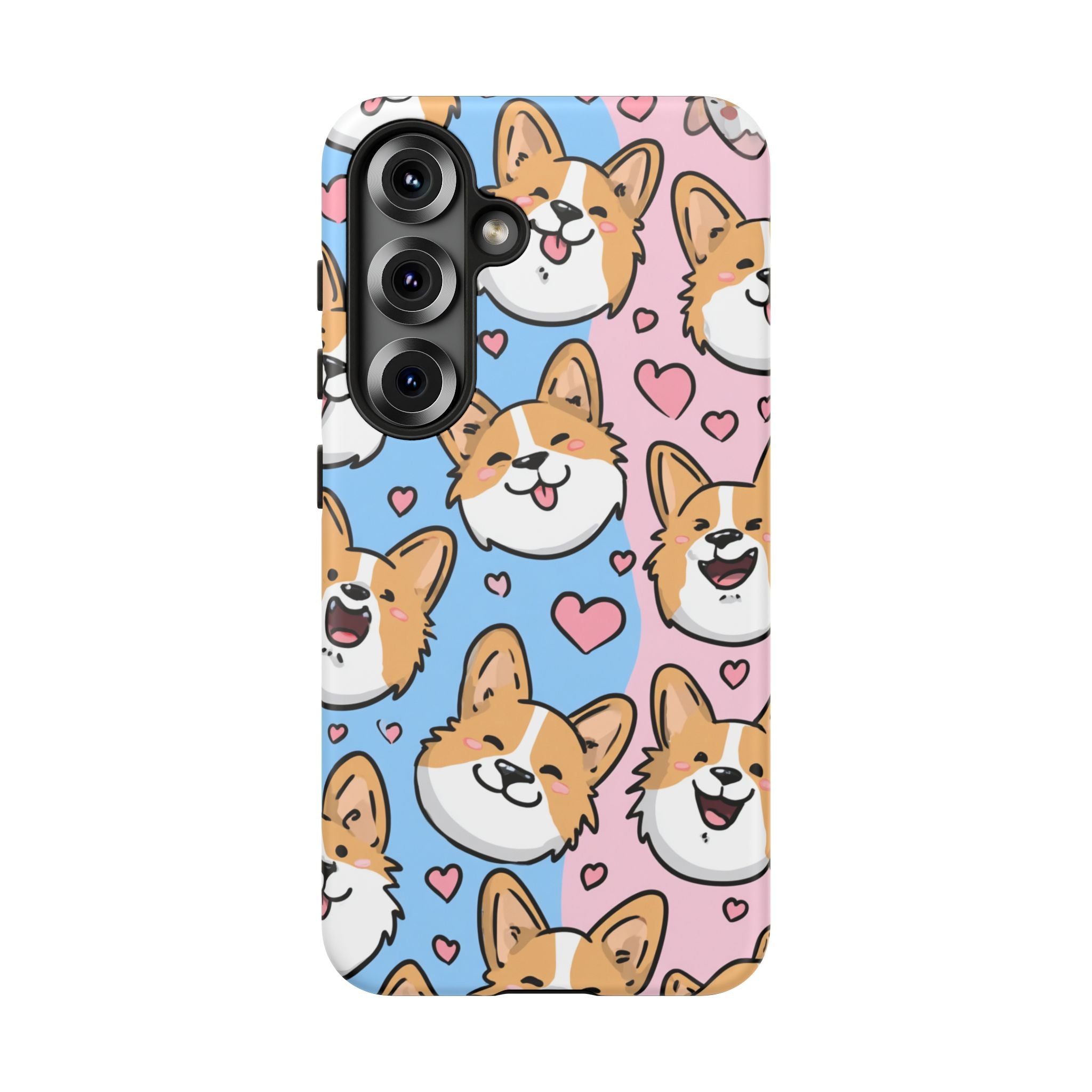 Cute Corgi Phone Case – Fun & Playful Protection with Love Hearts