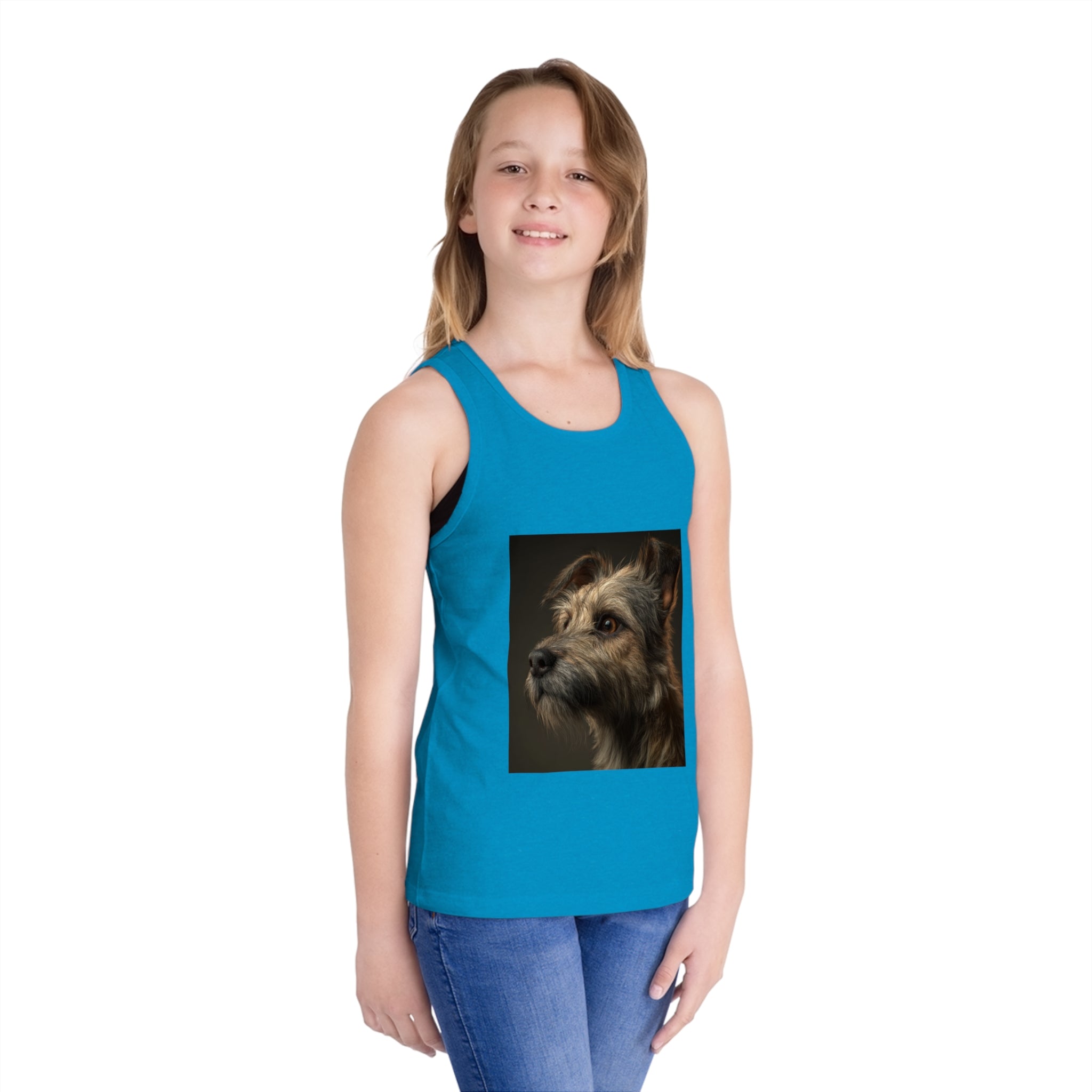 Dog Portrait Kid's Jersey Tank Top - Perfect Gift for Pet Lovers, Summer Wear, Dog Lovers Gift, Kid's Casual Wear, Birthday Gifts