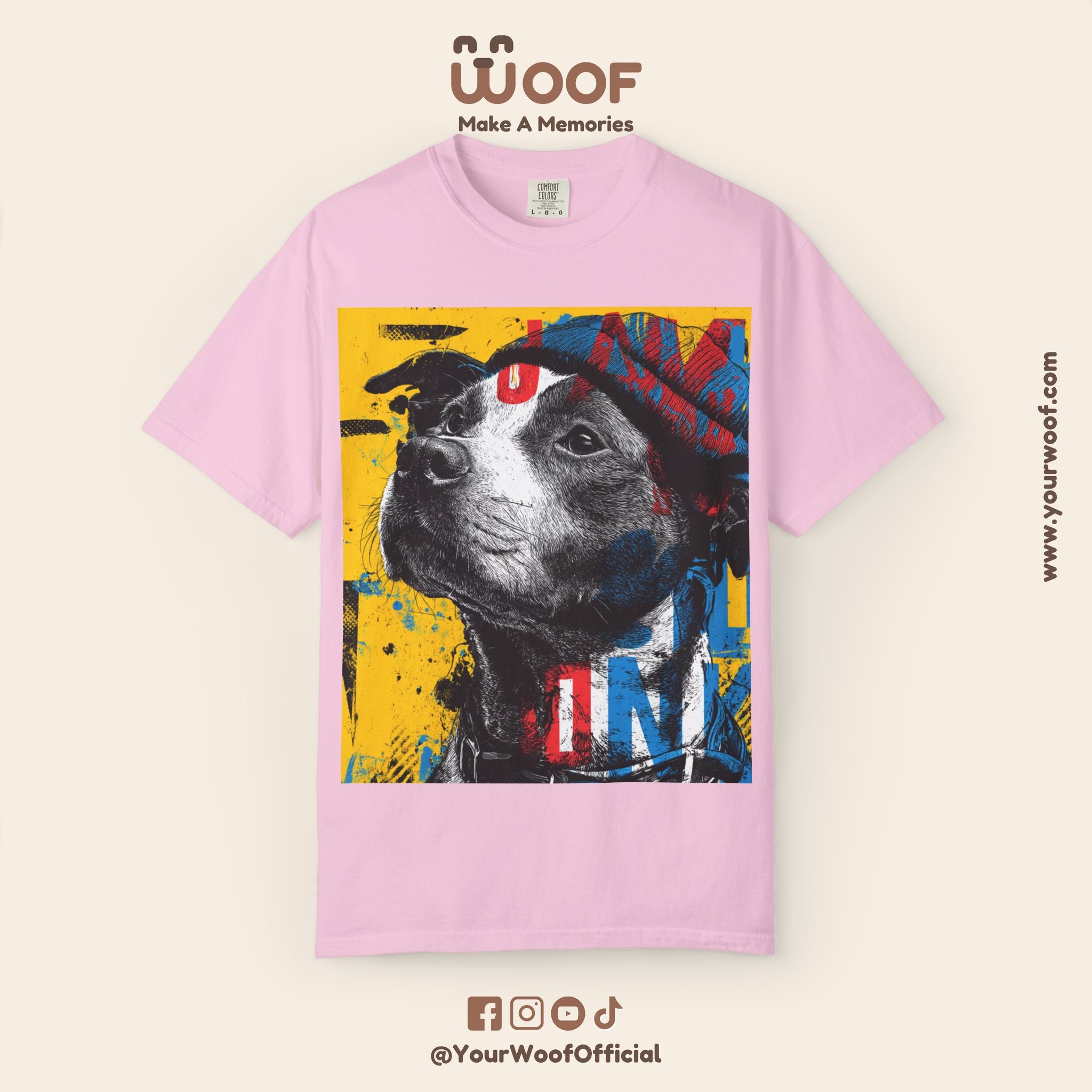 Vibrant Dog Art T-Shirt | Unisex Garment-Dyed Tee for Animal Lovers, Pet Enthusiasts, Gift for Dog Owners, Cute Pet Apparel, Summer Fashion