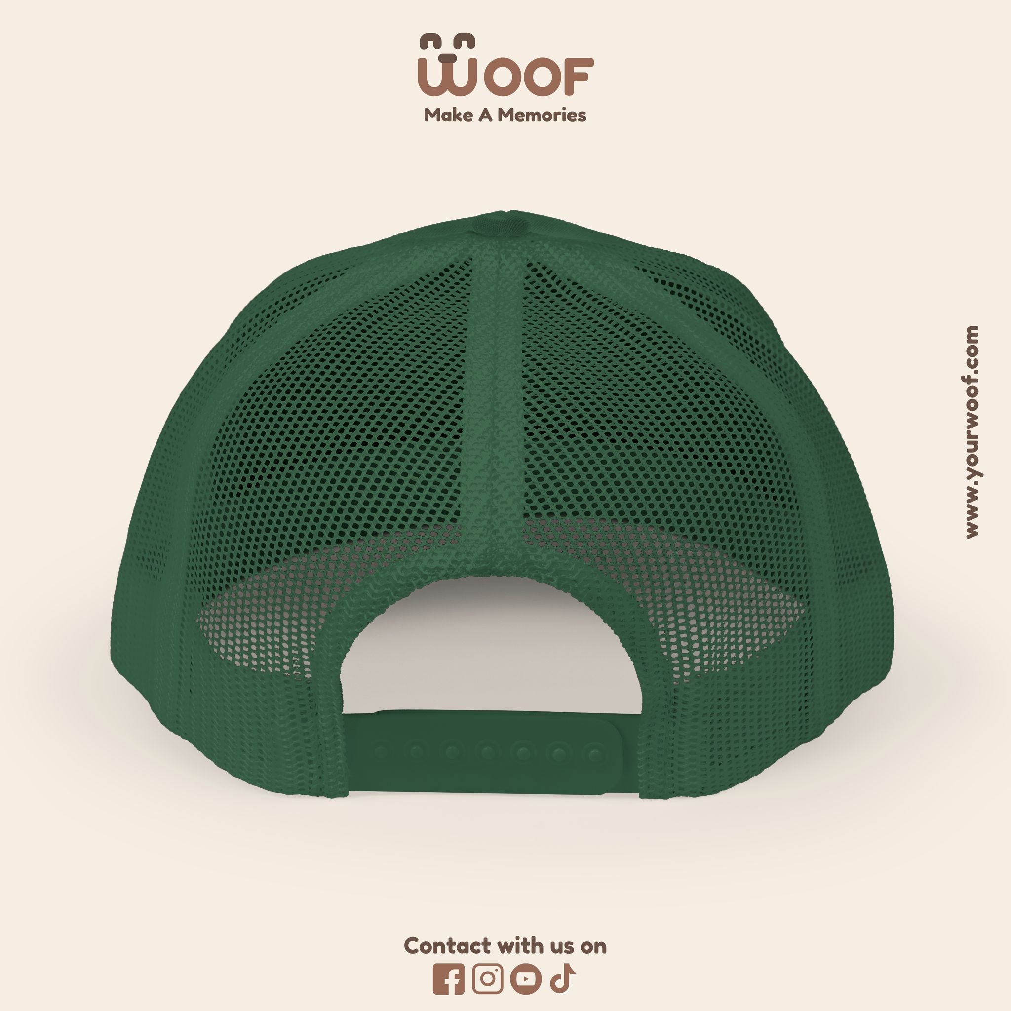 Woof Snapback Trucker Cap - Pet Lovers Gift, Dog Mom Hat, Casual Outdoor Accessory, Fun Pet Apparel, Unique Dog Dad Gift