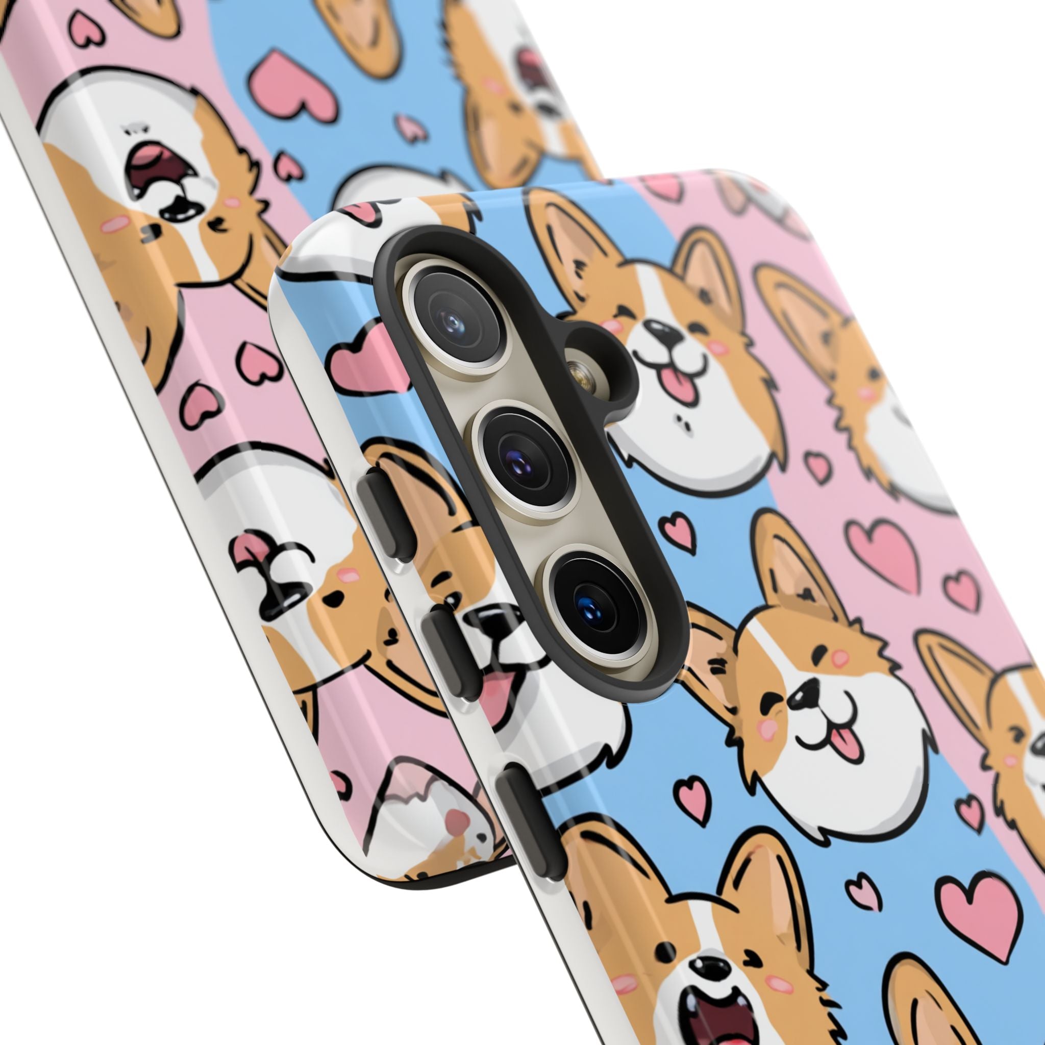 Cute Corgi Phone Case – Fun & Playful Protection with Love Hearts