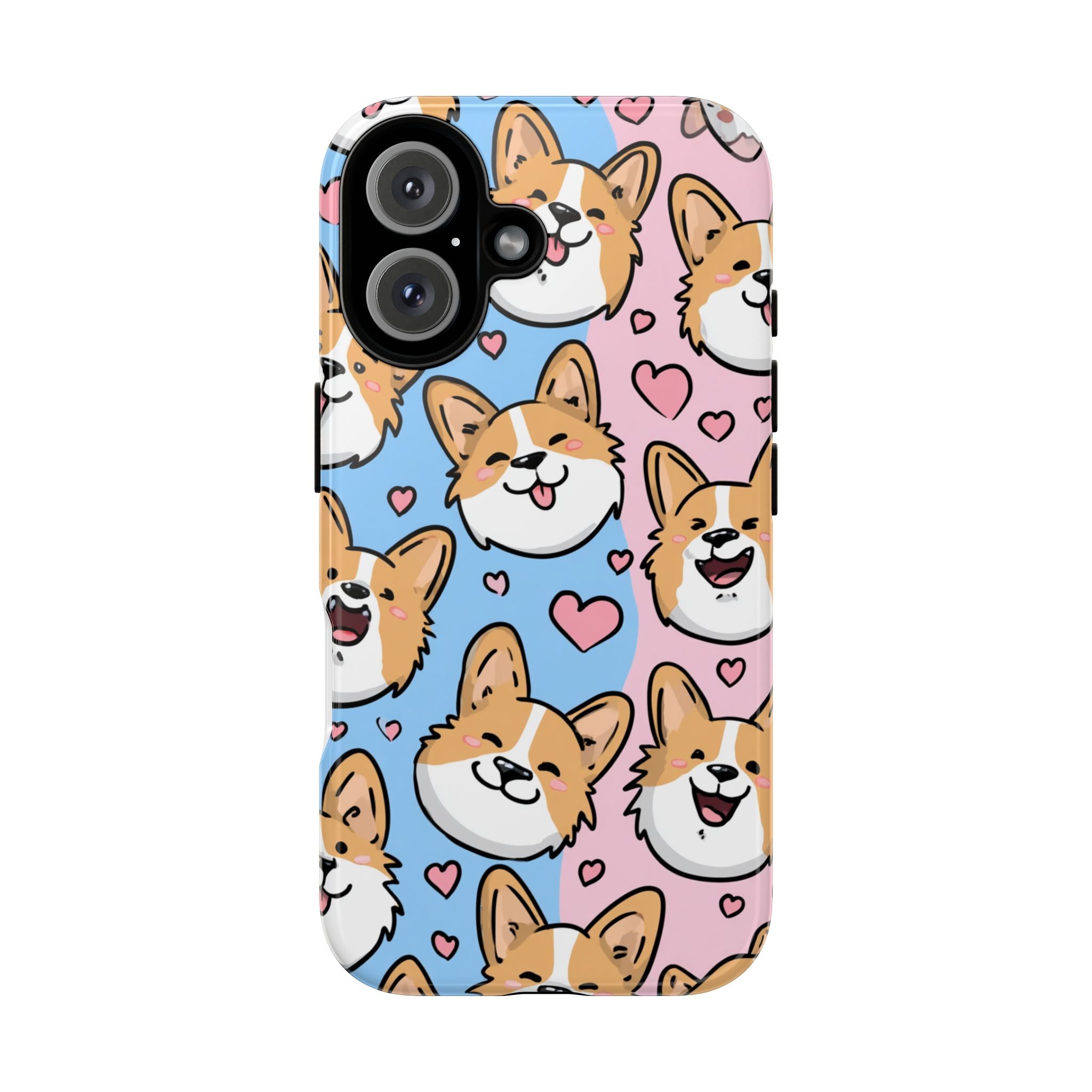 Cute Corgi Phone Case – Fun & Playful Protection with Love Hearts