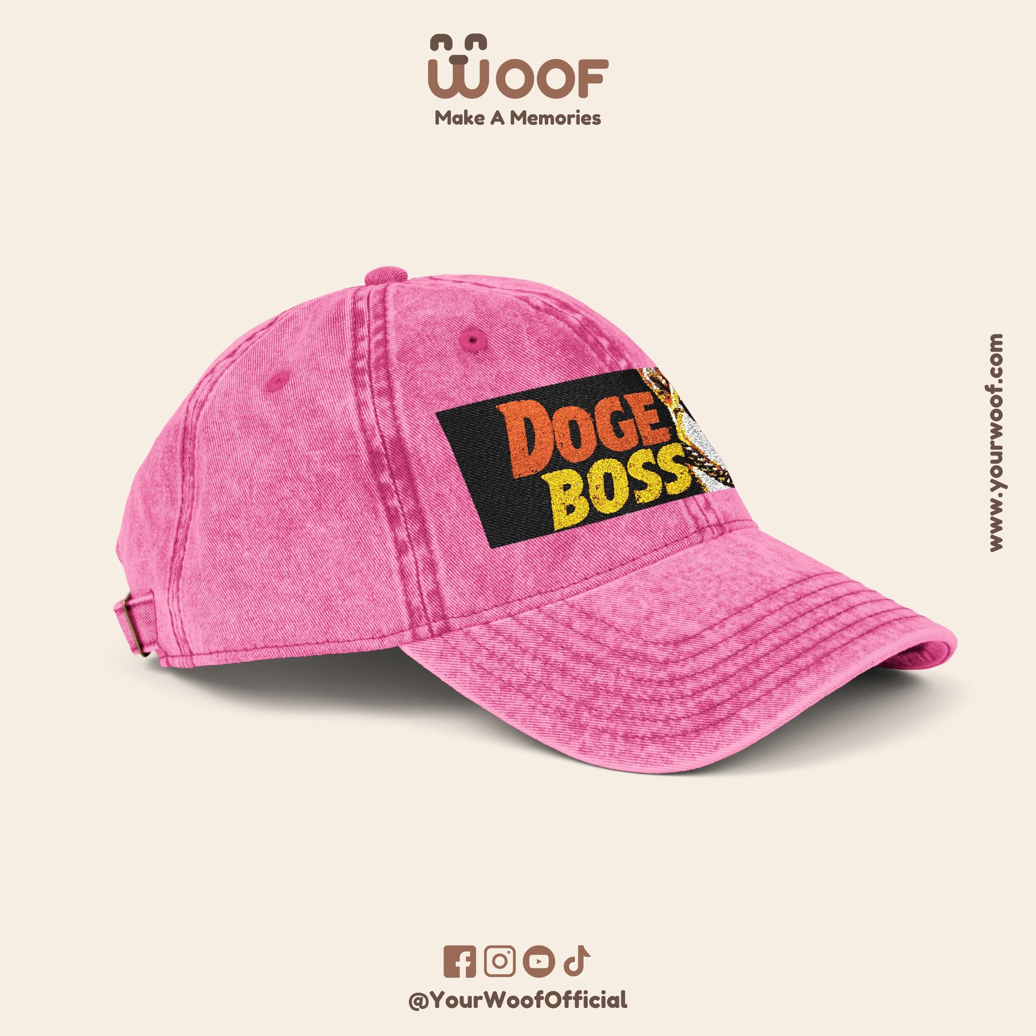 Vintage Doge Boss Cap, Retro Embroidered Hat, Unique Gift for Meme Lovers, Trendy Dad Hat, Cool Casual Accessory