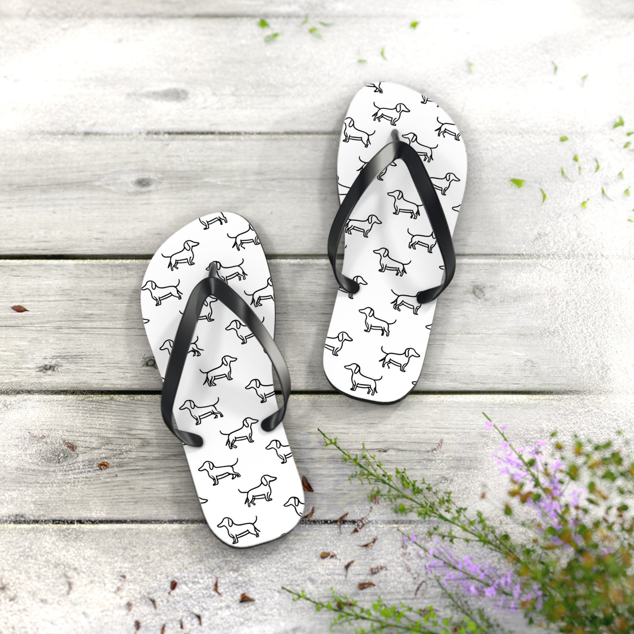 Dachshund Flip Flops, Cute Summer Sandals, Pet Lover Beachwear, Dog-Themed Footwear, Gift for Dog Owners, Casual Outdoor Slides