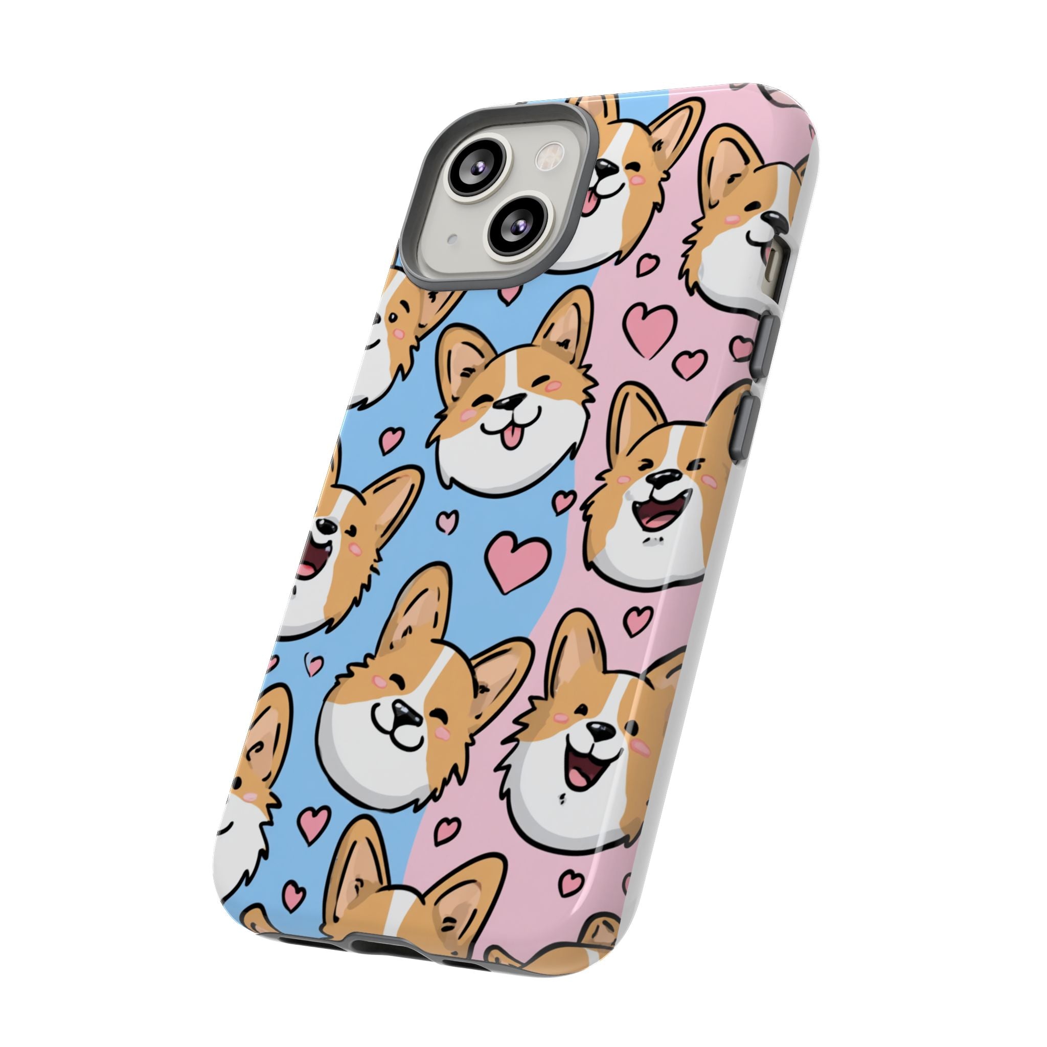 Cute Corgi Phone Case – Fun & Playful Protection with Love Hearts