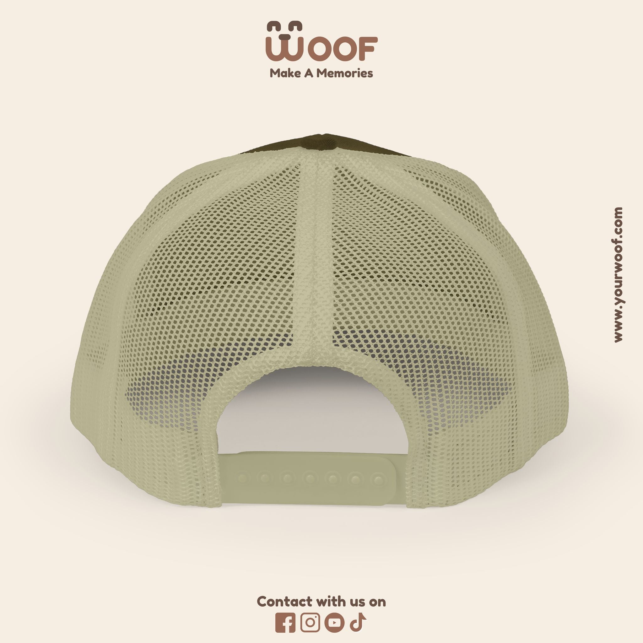 Woof Snapback Trucker Cap - Pet Lovers Gift, Dog Mom Hat, Casual Outdoor Accessory, Fun Pet Apparel, Unique Dog Dad Gift
