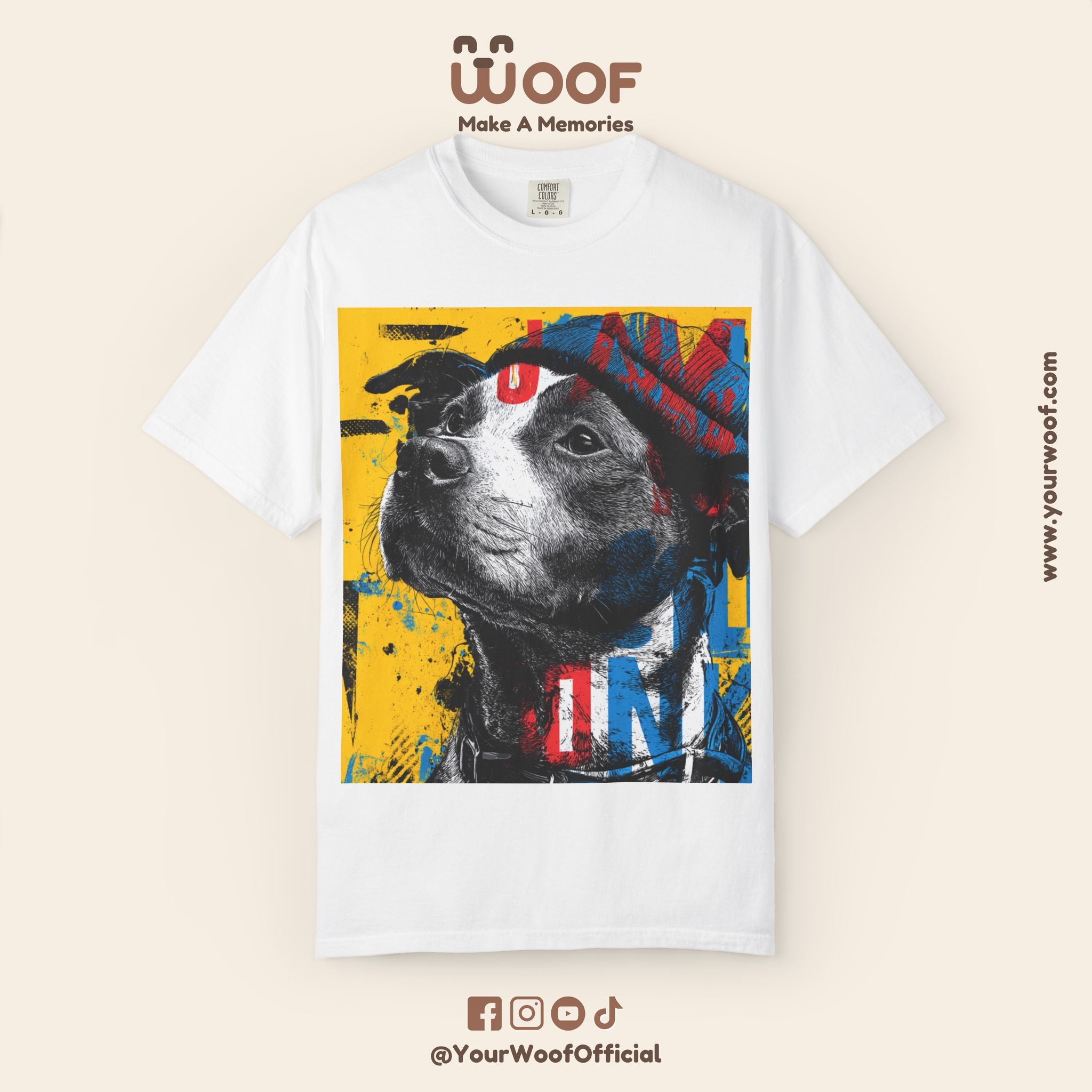 Vibrant Dog Art T-Shirt | Unisex Garment-Dyed Tee for Animal Lovers, Pet Enthusiasts, Gift for Dog Owners, Cute Pet Apparel, Summer Fashion