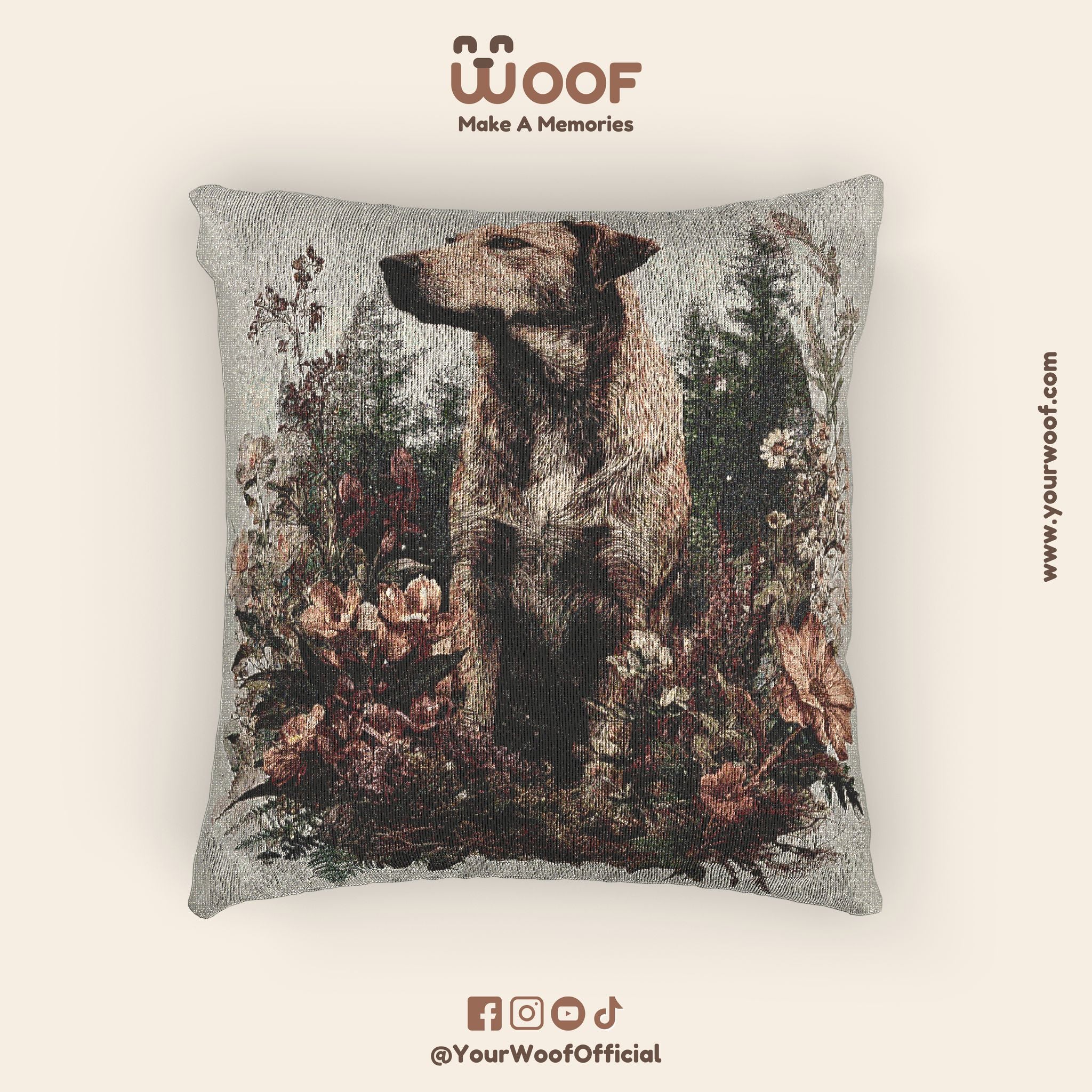 Rustic Dog Woven Pillow - Cozy Home Décor for Pet Lovers