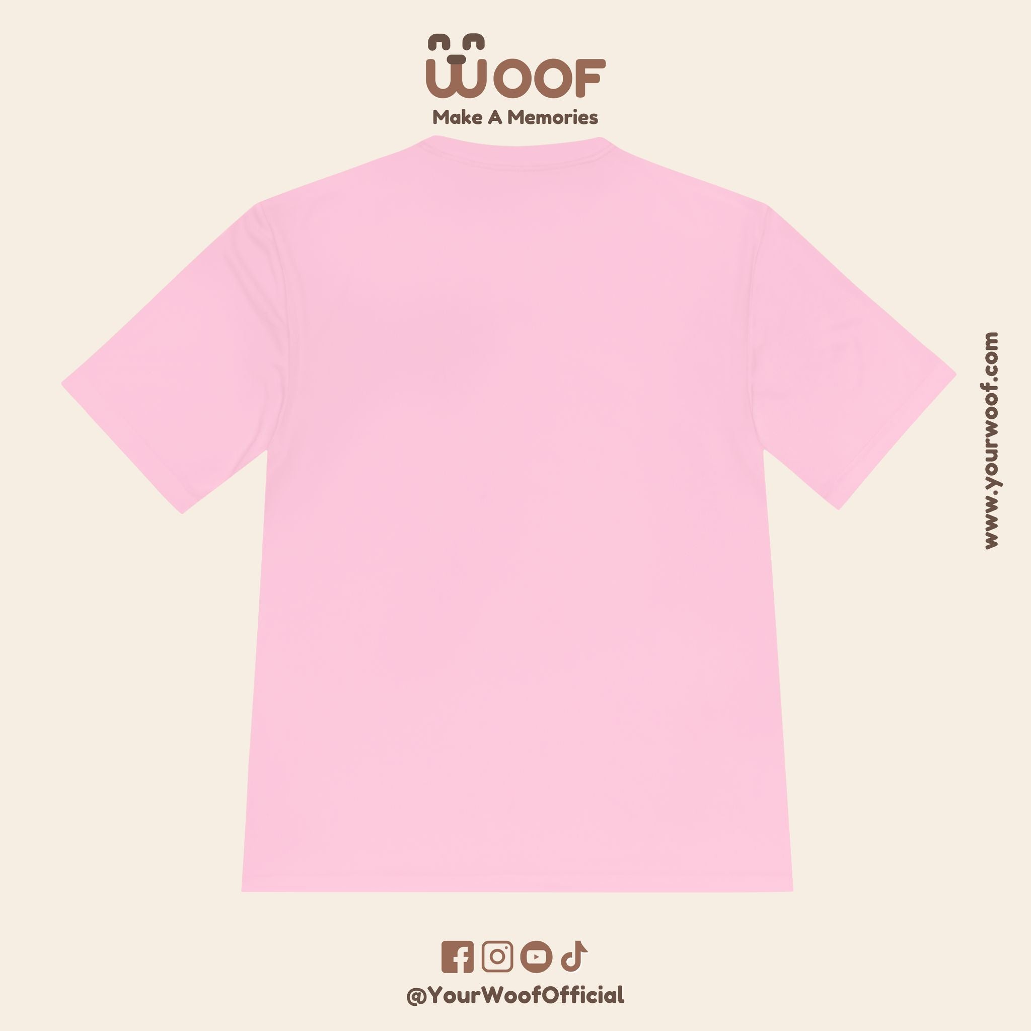 Woof Unisex Moisture Wicking Tee - Dog Lover's Apparel, Perfect for Outdoor Adventures, Pet Days, Gifts for Dog Owners, Cool Summer Wear
