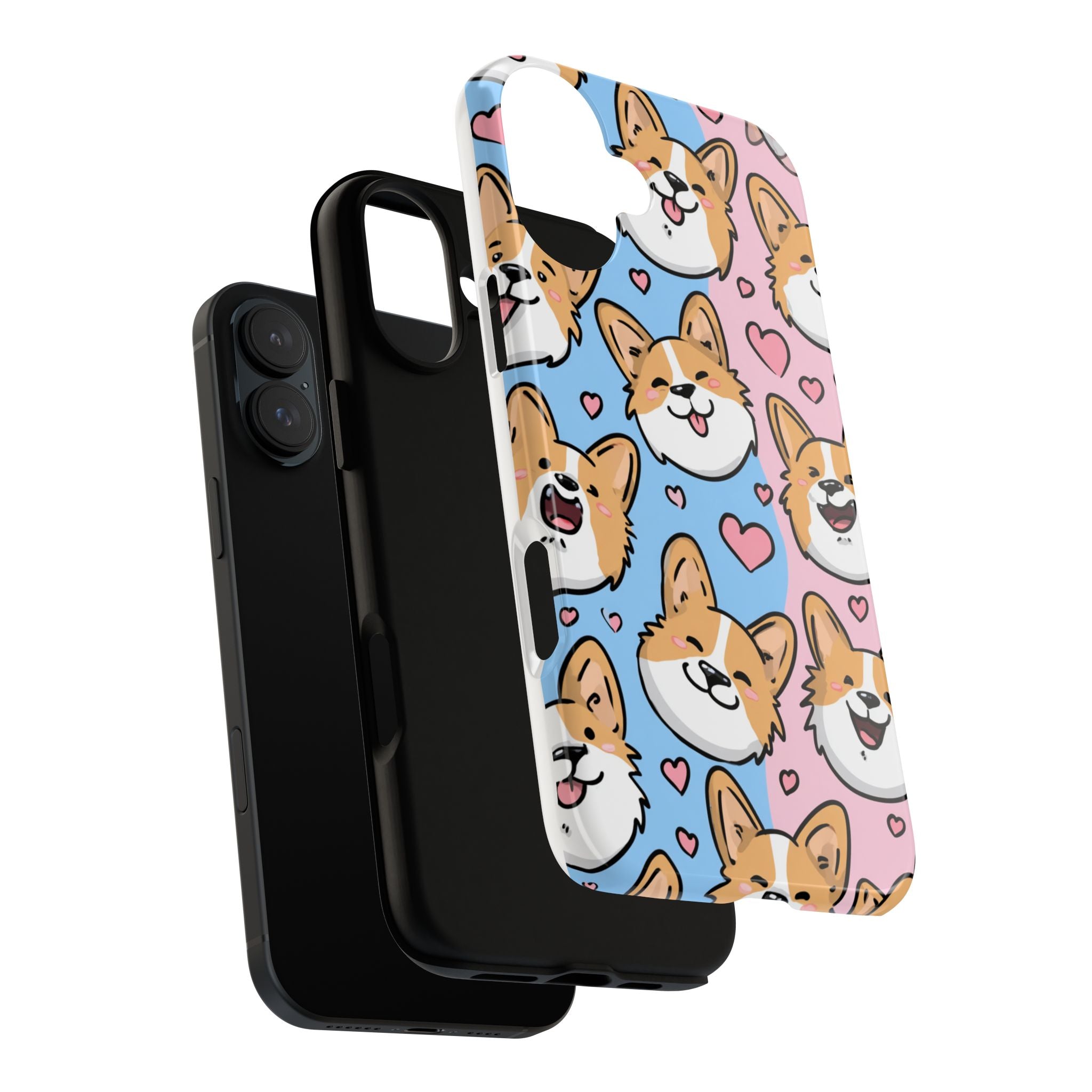 Cute Corgi Phone Case – Fun & Playful Protection with Love Hearts