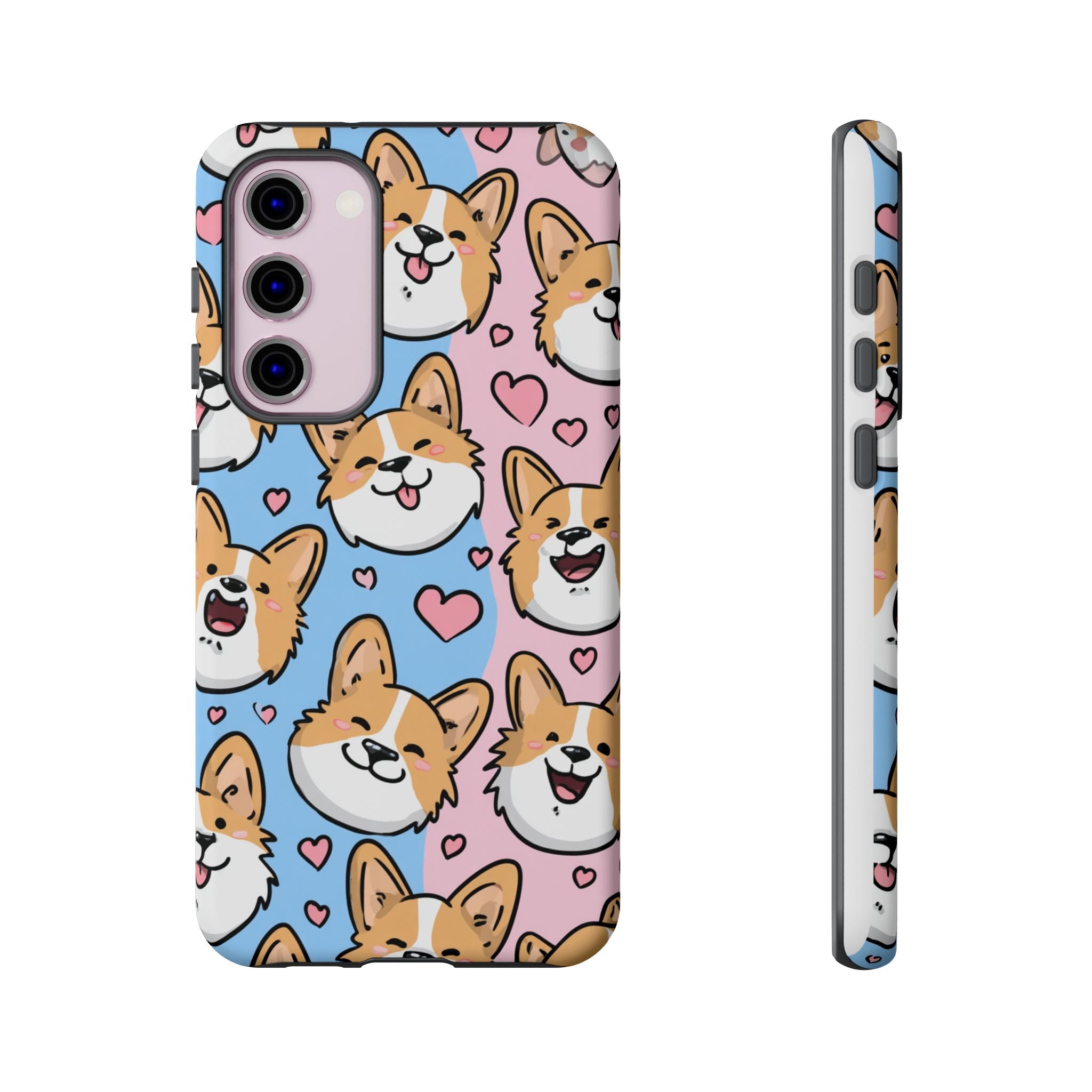 Cute Corgi Phone Case – Fun & Playful Protection with Love Hearts