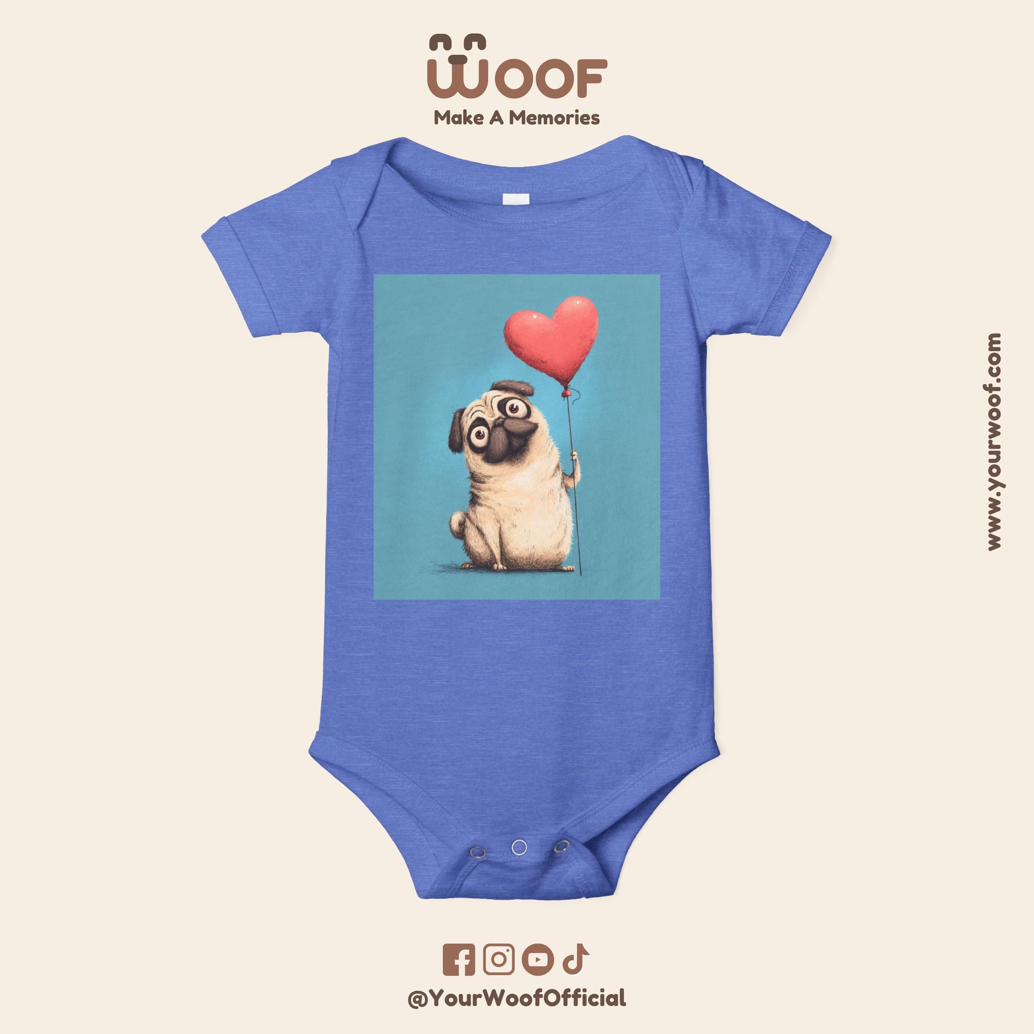 Adorable Pug Love Infant One Piece, Baby Bodysuit, Cute Baby Gifts, Dog Lover Outfit, Newborn Clothes, Valentine's Day Gift