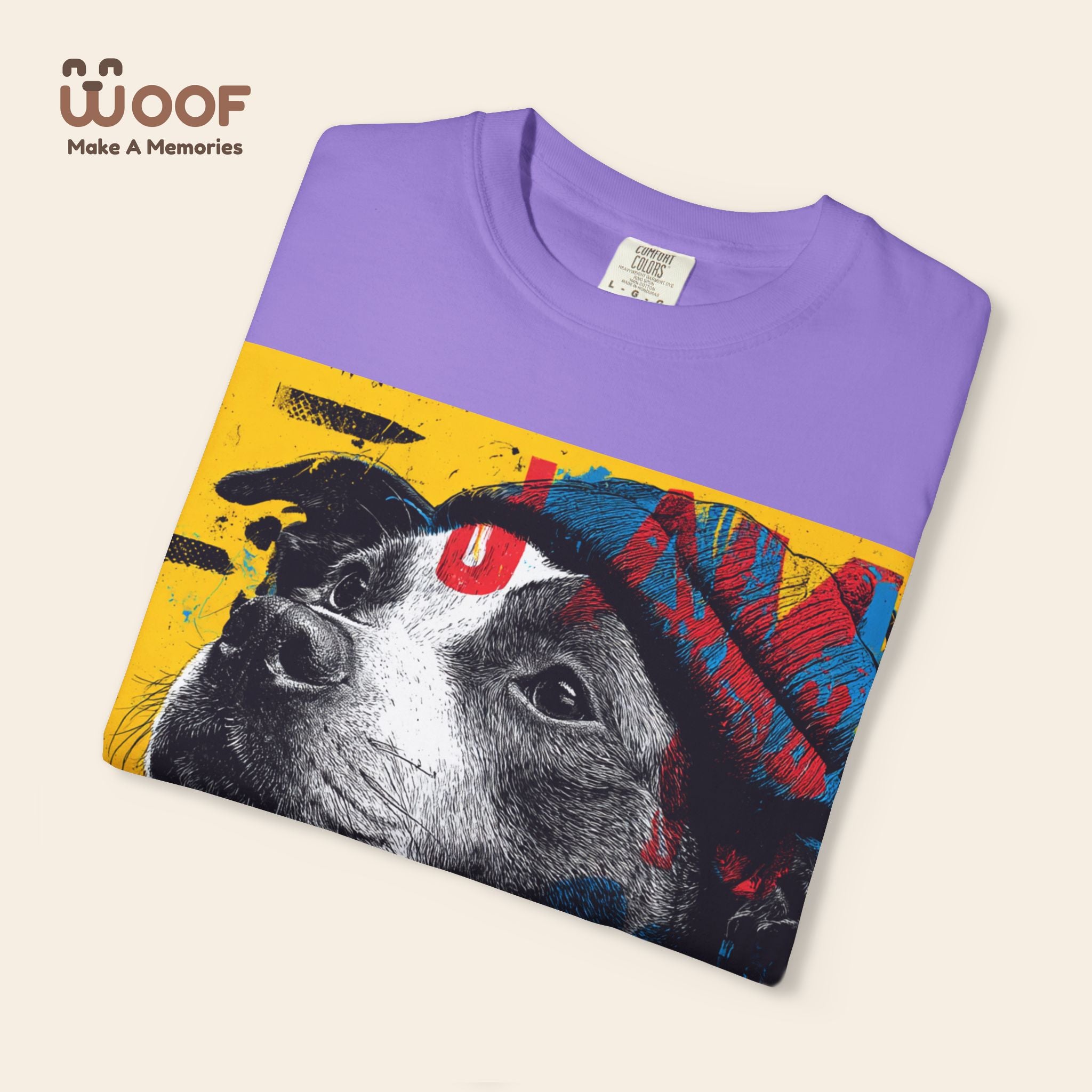 Vibrant Dog Art T-Shirt | Unisex Garment-Dyed Tee for Animal Lovers, Pet Enthusiasts, Gift for Dog Owners, Cute Pet Apparel, Summer Fashion
