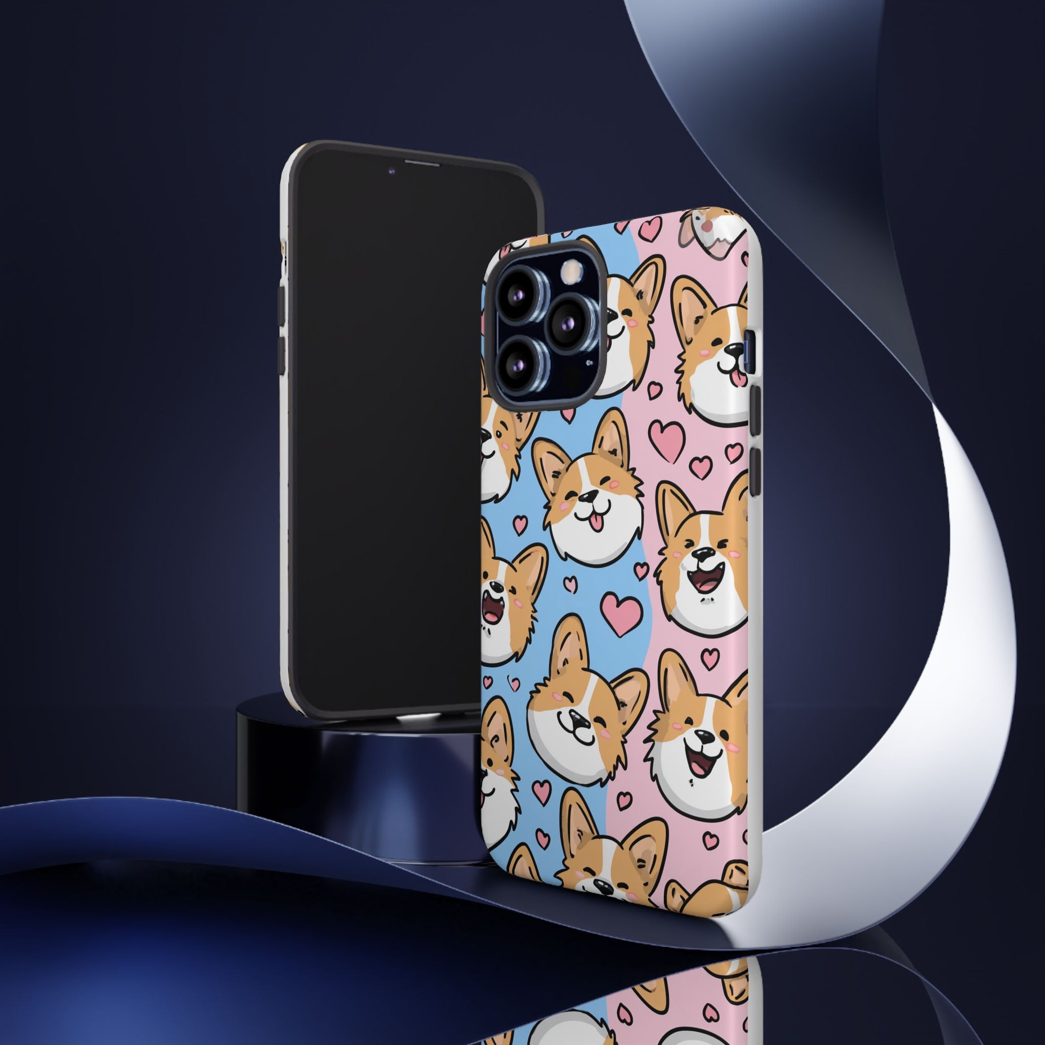 Cute Corgi Phone Case – Fun & Playful Protection with Love Hearts