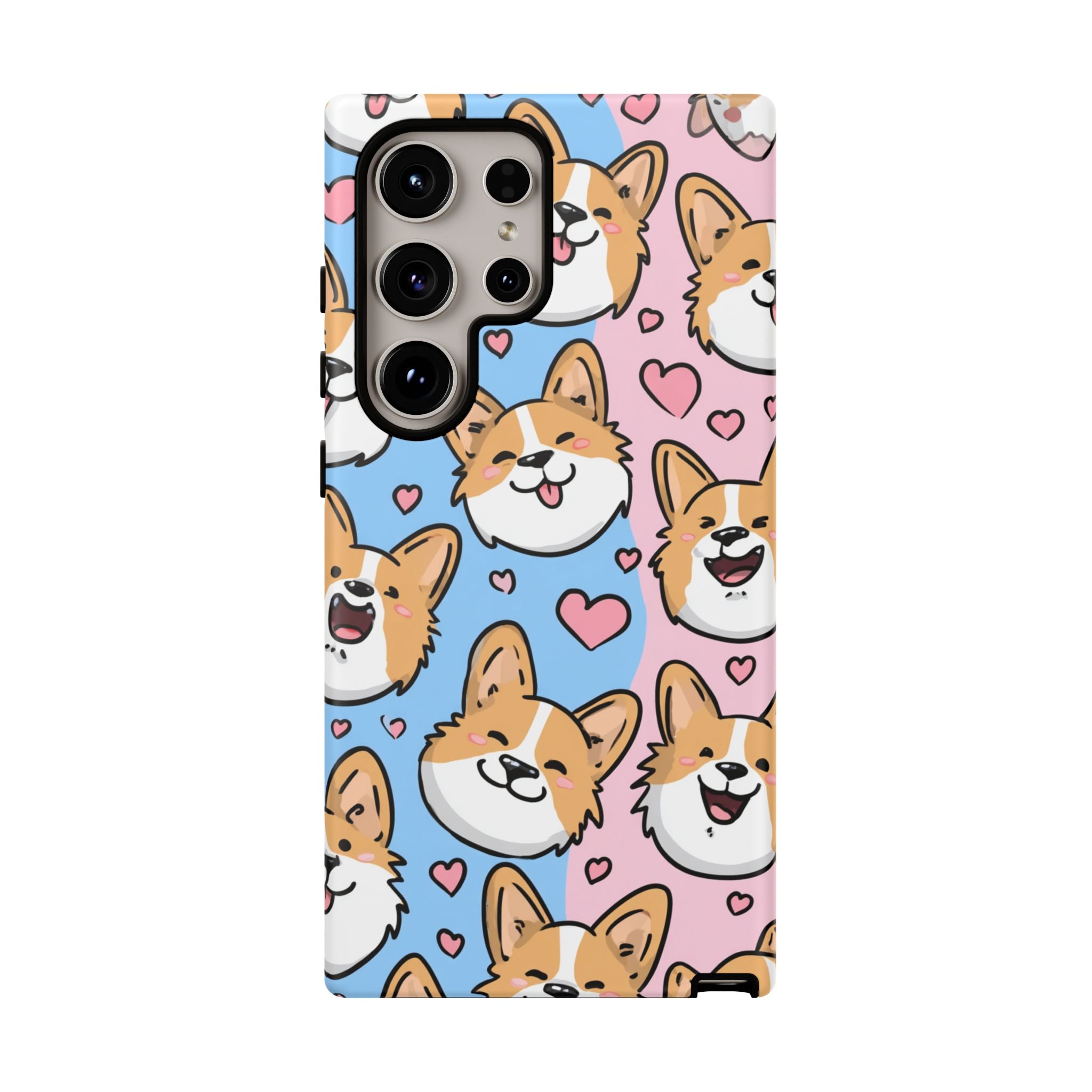 Cute Corgi Phone Case – Fun & Playful Protection with Love Hearts