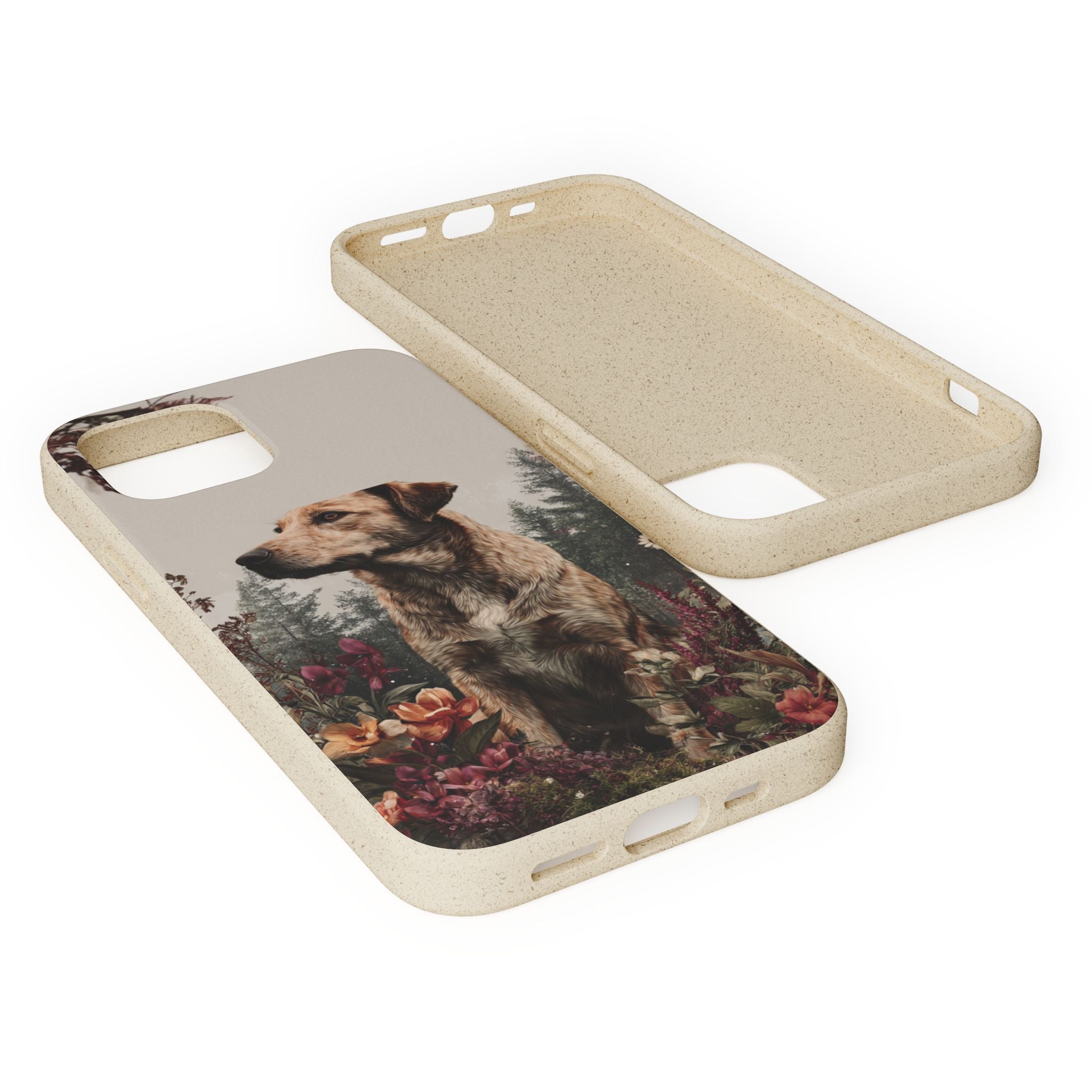 Eco-Friendly Dog Lover Biodegradable Phone Case - Floral Design