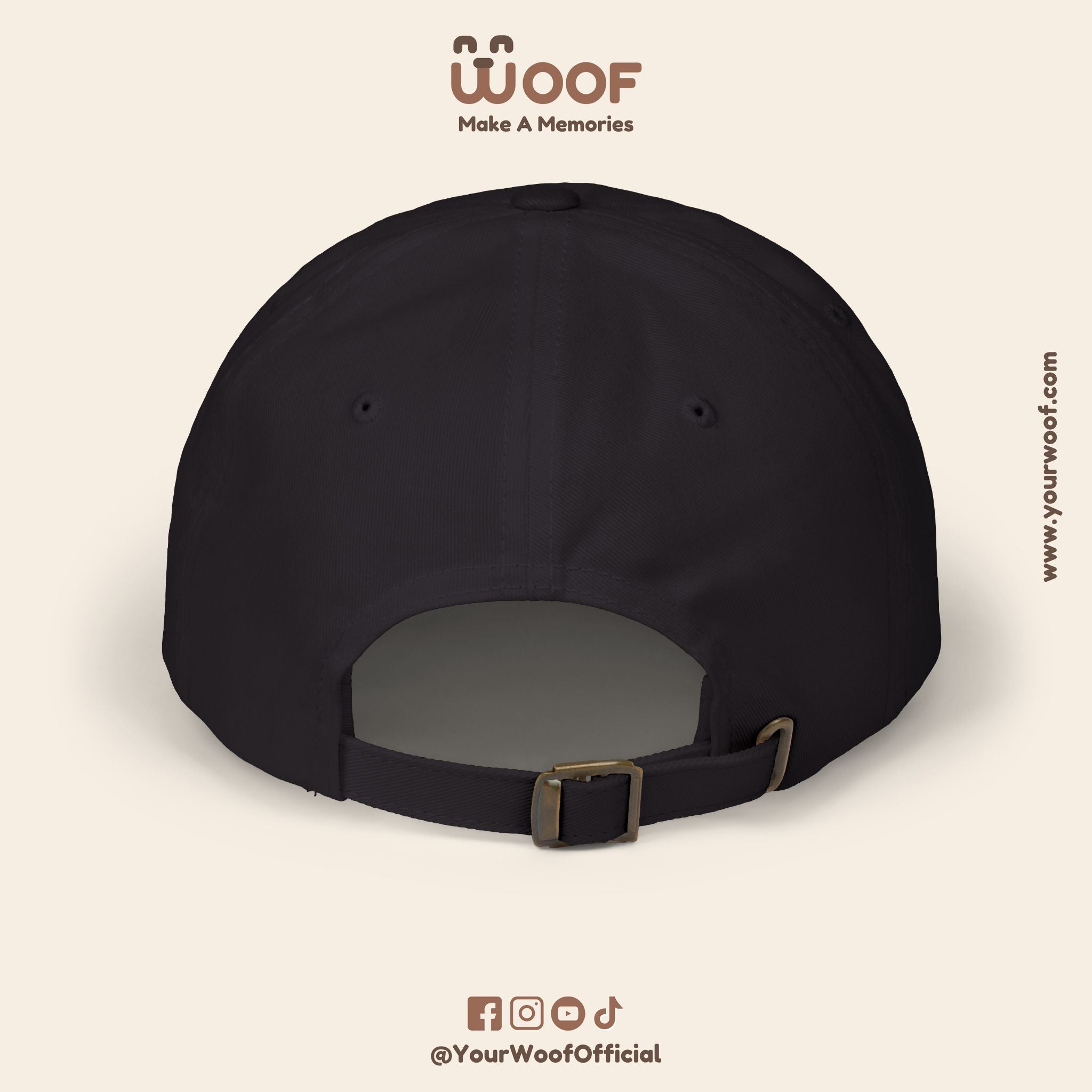 Classic Dad Cap with Woof Design, Adjustable Cap for Dog Lovers, Gift for Pet Owners, Casual Style Hat, Everyday Wear
