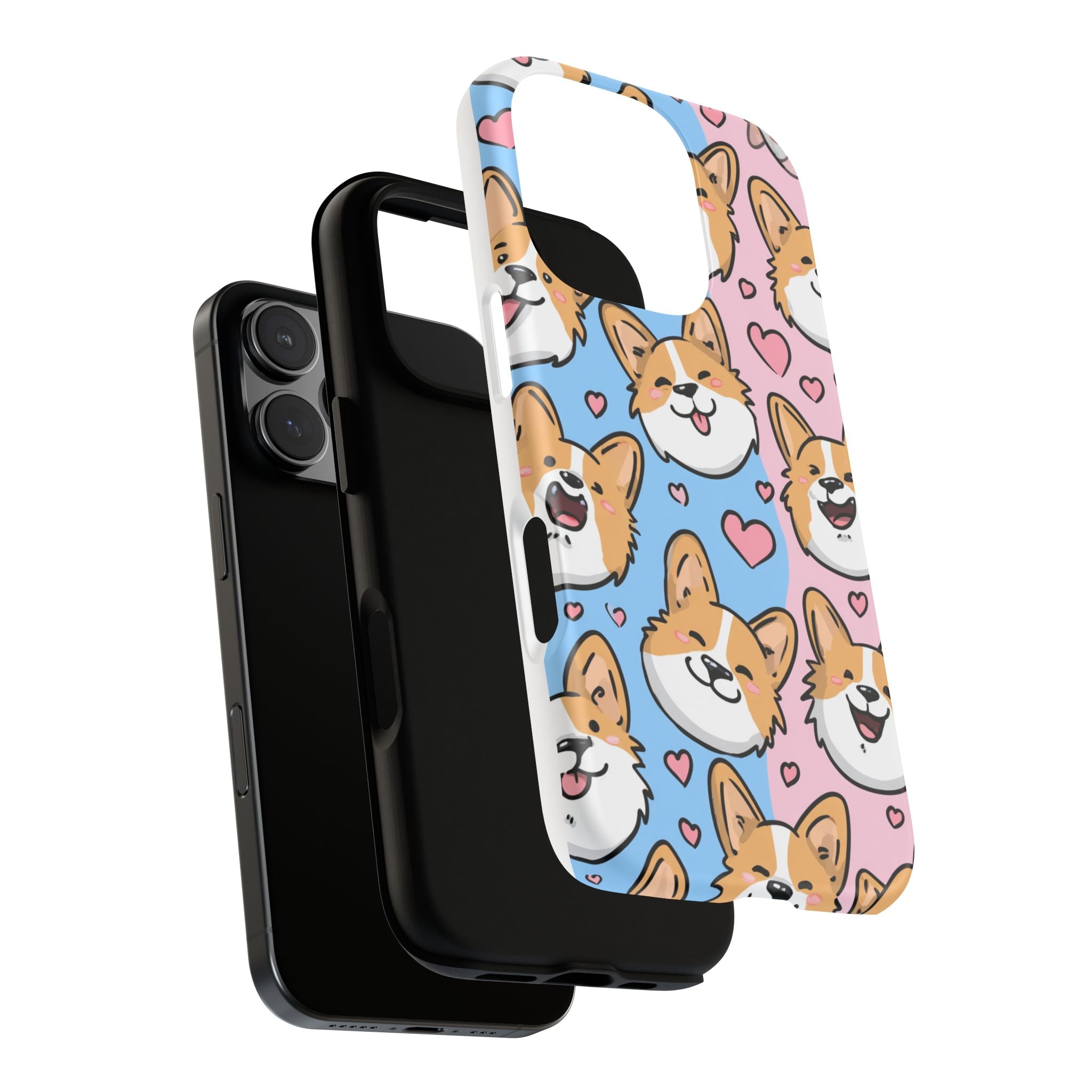 Cute Corgi Phone Case – Fun & Playful Protection with Love Hearts