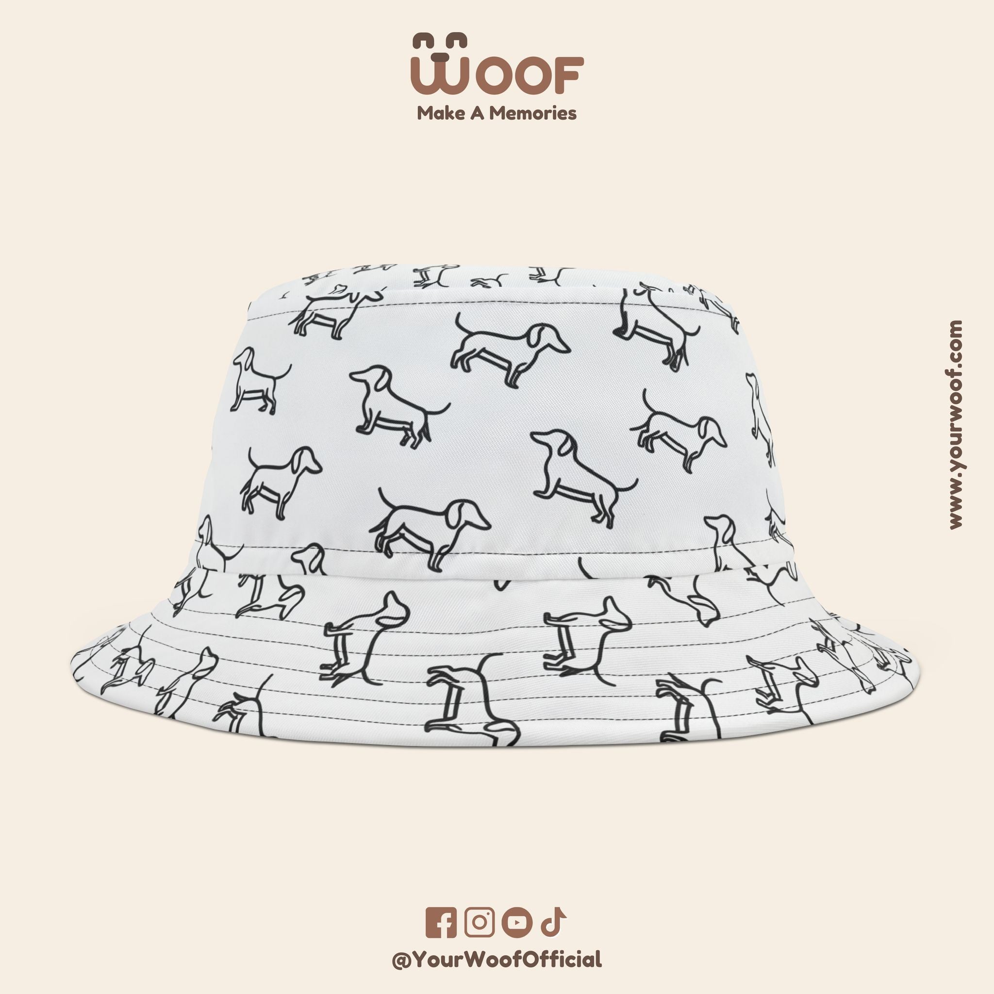 Dog Lover's Bucket Hat, Pet Accessory, Summer Hat, Cute Dog Print Headwear, Gift for Dog Owners, Outdoor Fun